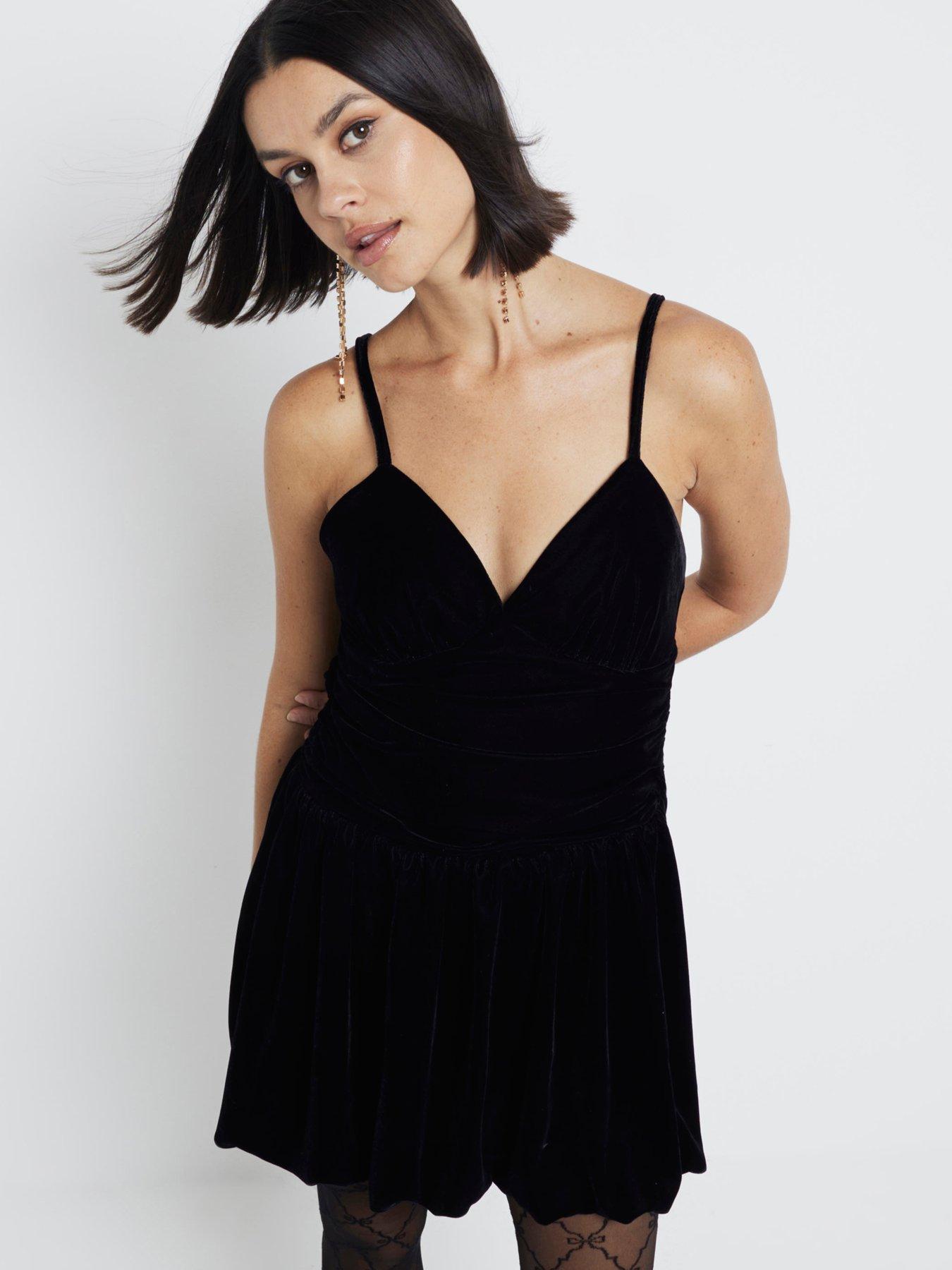 River island black slip dress outlet