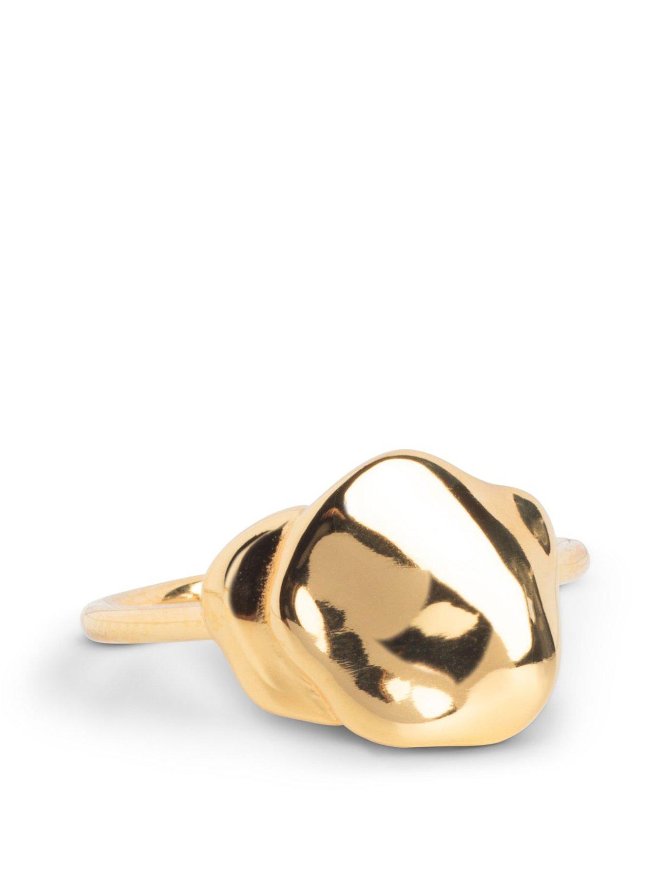 Product photograph of Enamel Copenhagen Sahara Adjustable Gold Ring 18ct Gold-plated And 925 Sterling Silver from very.co.uk