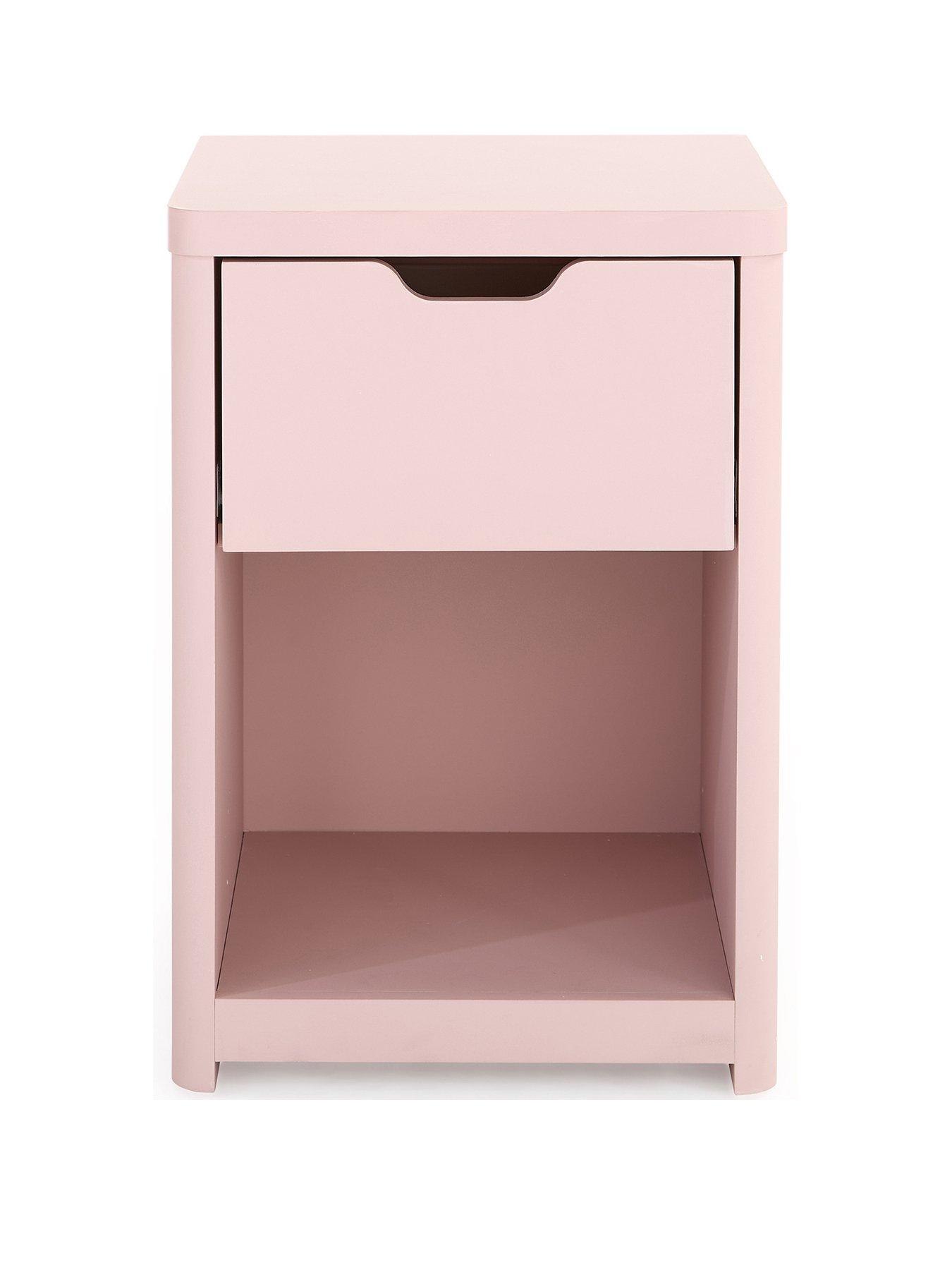 Image 2 of 7 of The Very Collection Aspen 1 Drawer Bedside Chest - Pink