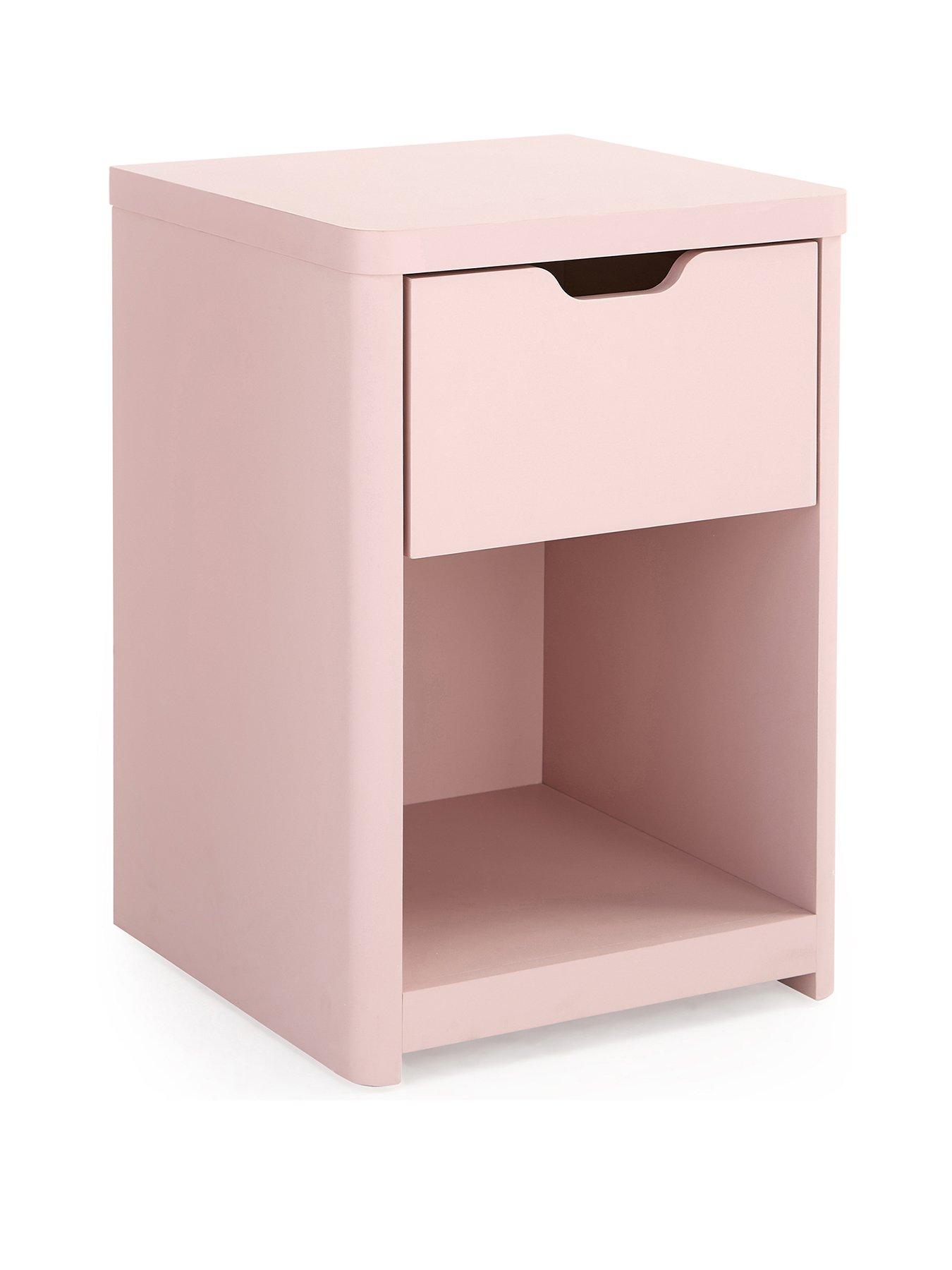 Image 3 of 7 of The Very Collection Aspen 1 Drawer Bedside Chest - Pink