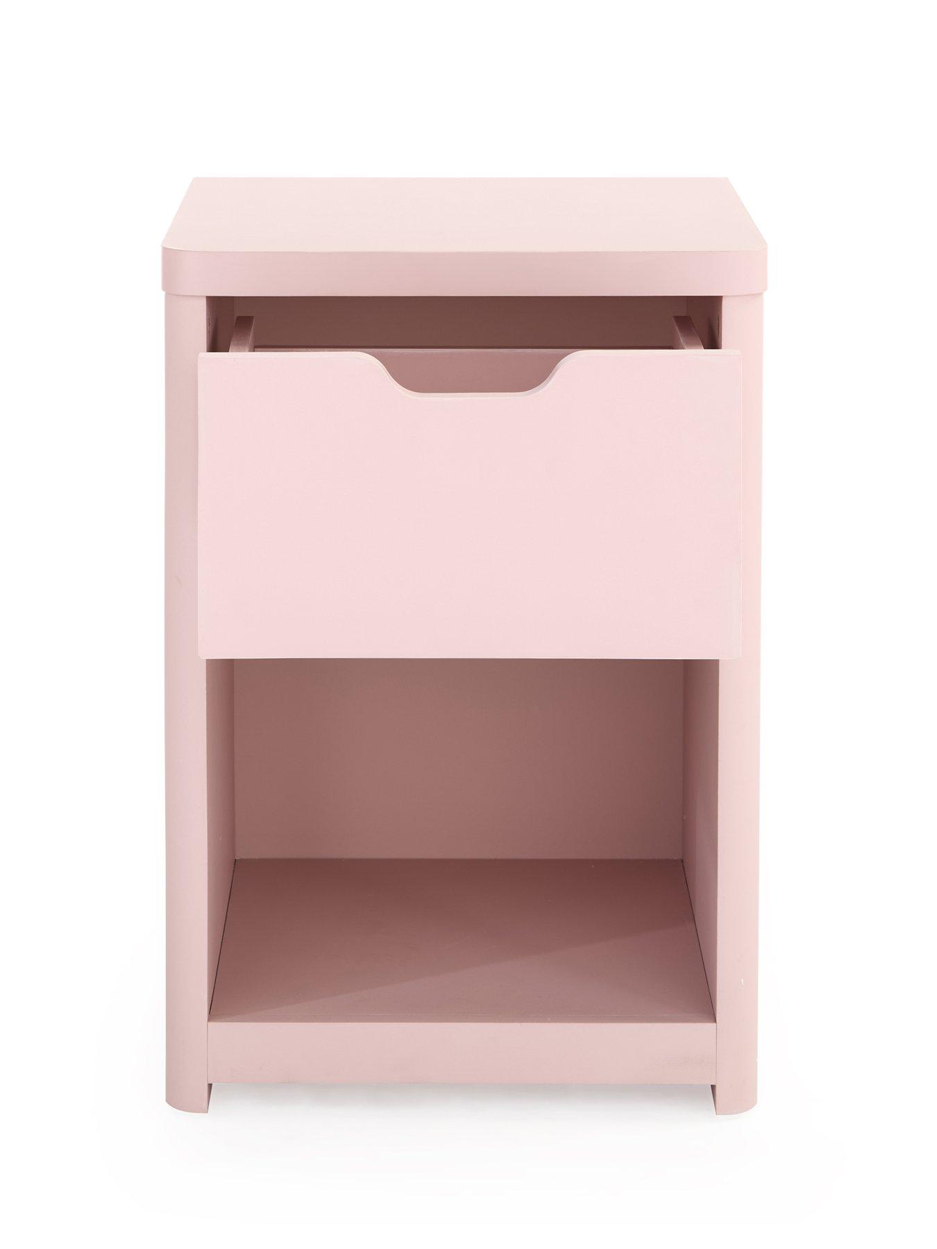 Image 4 of 7 of The Very Collection Aspen 1 Drawer Bedside Chest - Pink