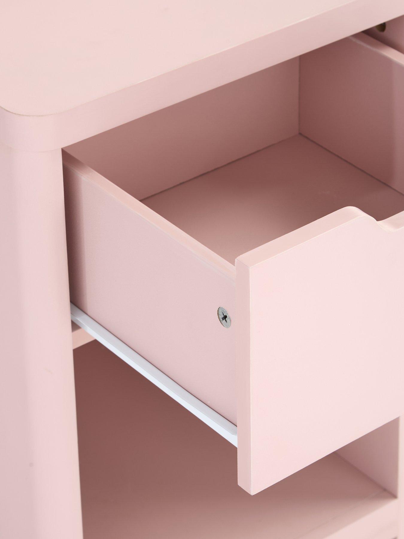 Image 5 of 7 of The Very Collection Aspen 1 Drawer Bedside Chest - Pink