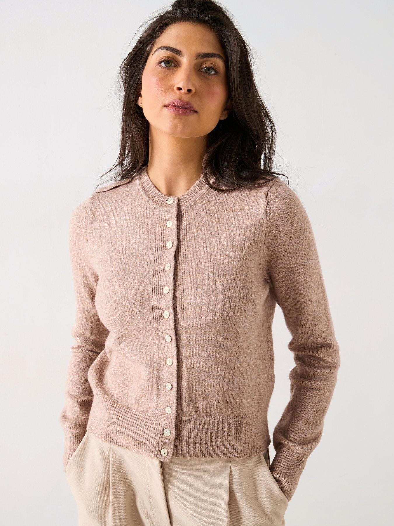 undefined Neat Button Cardigan - Light Brown