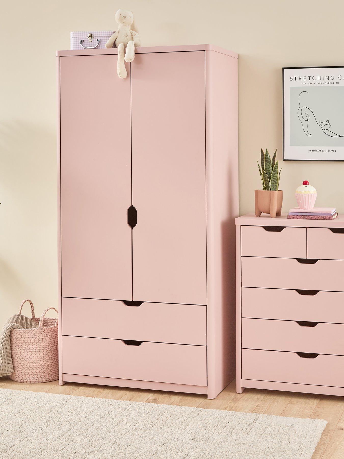 undefined Aspen 2 Door, 2 Drawer Wardrobe - Pink