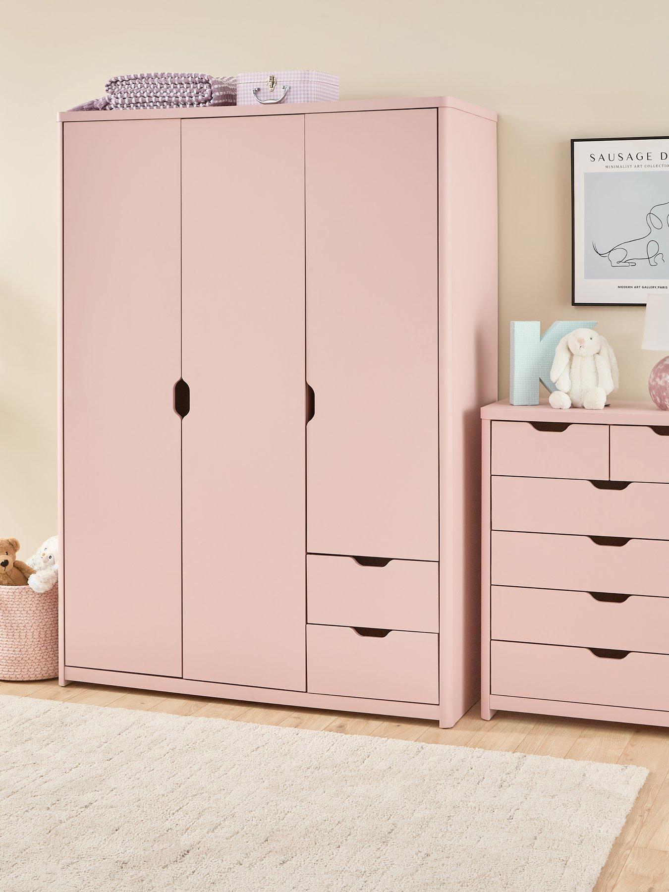 The Very Collection Aspen 3 Door, 2 Drawer Wardrobe - Pink