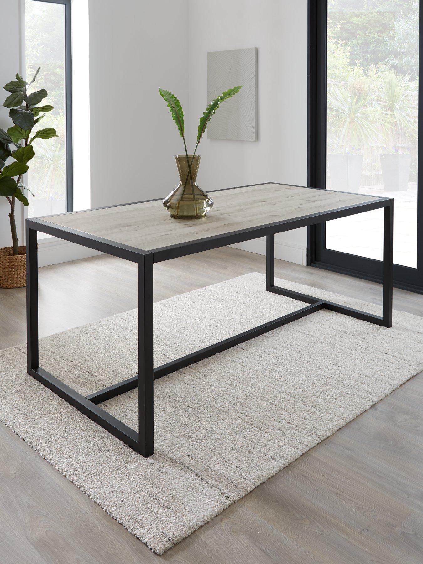 undefined Harlem Grey Oak and Metal 180 cm Dining Table - FSC® Certified