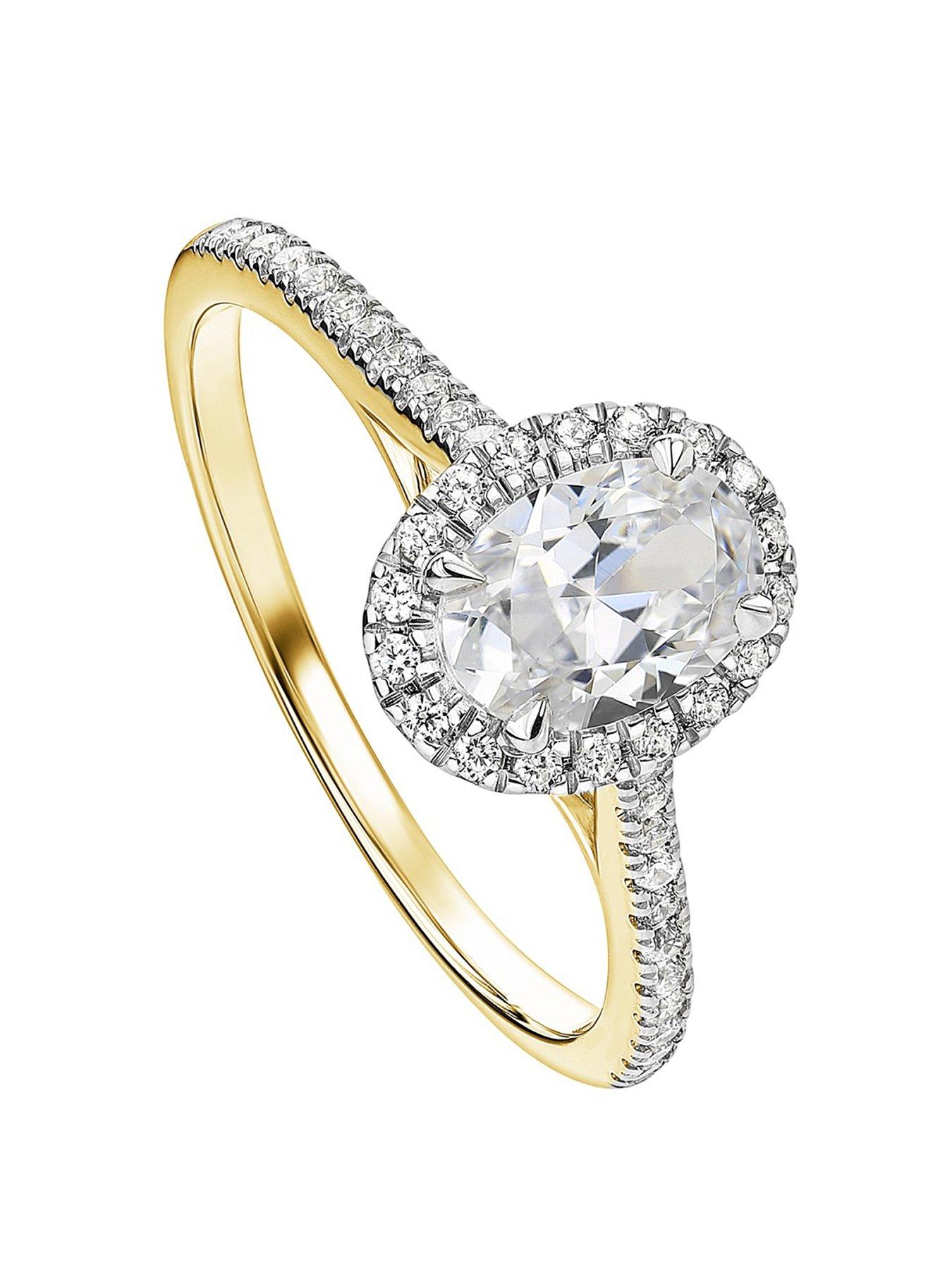 Product photograph of Created Brilliance Freya 9ct Yellow Gold 0 85ct Tw Lab Grown Diamond Ring from very.co.uk