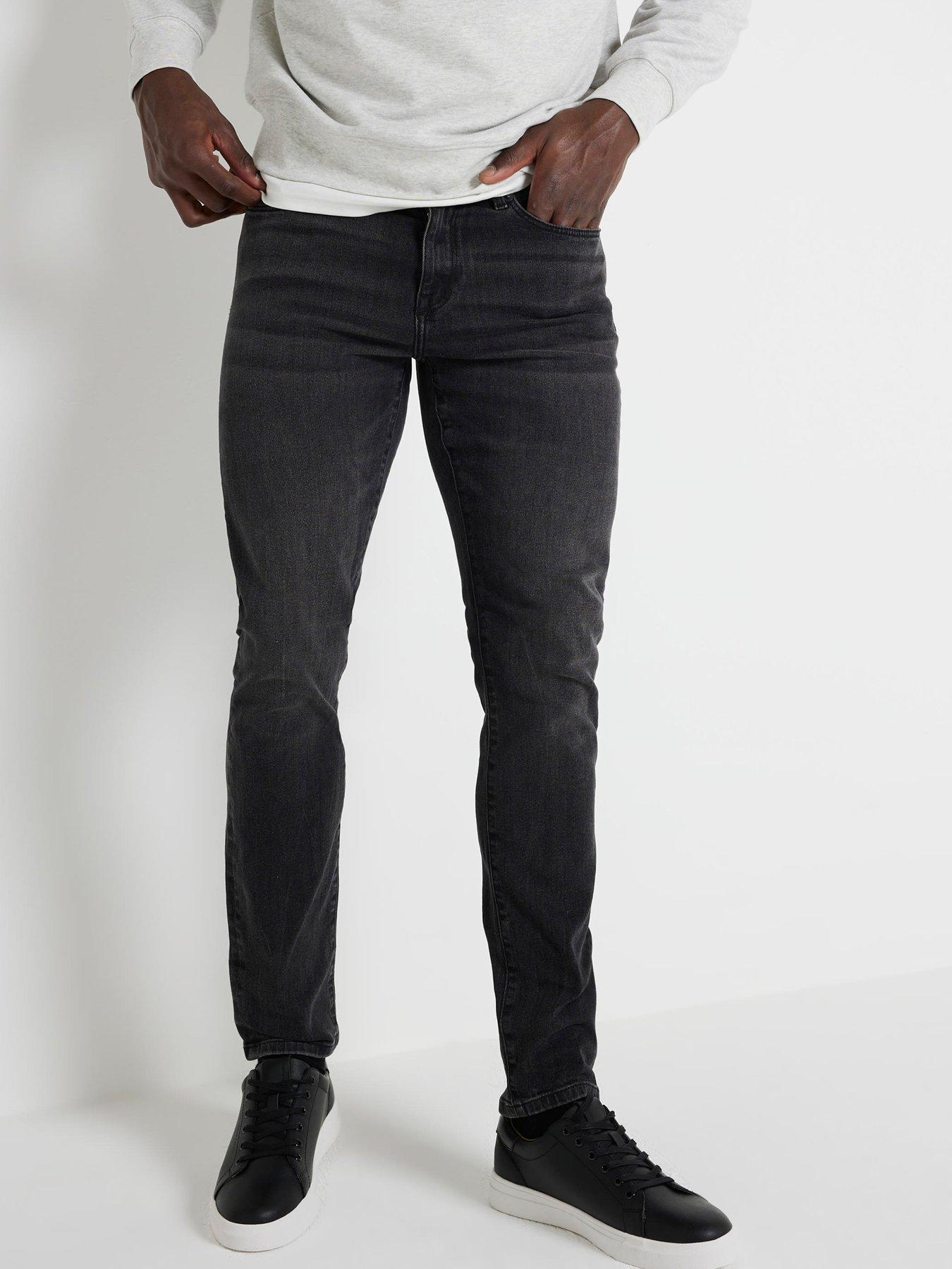 River Island Fabio Washed Skinny Fit Jeans - Black