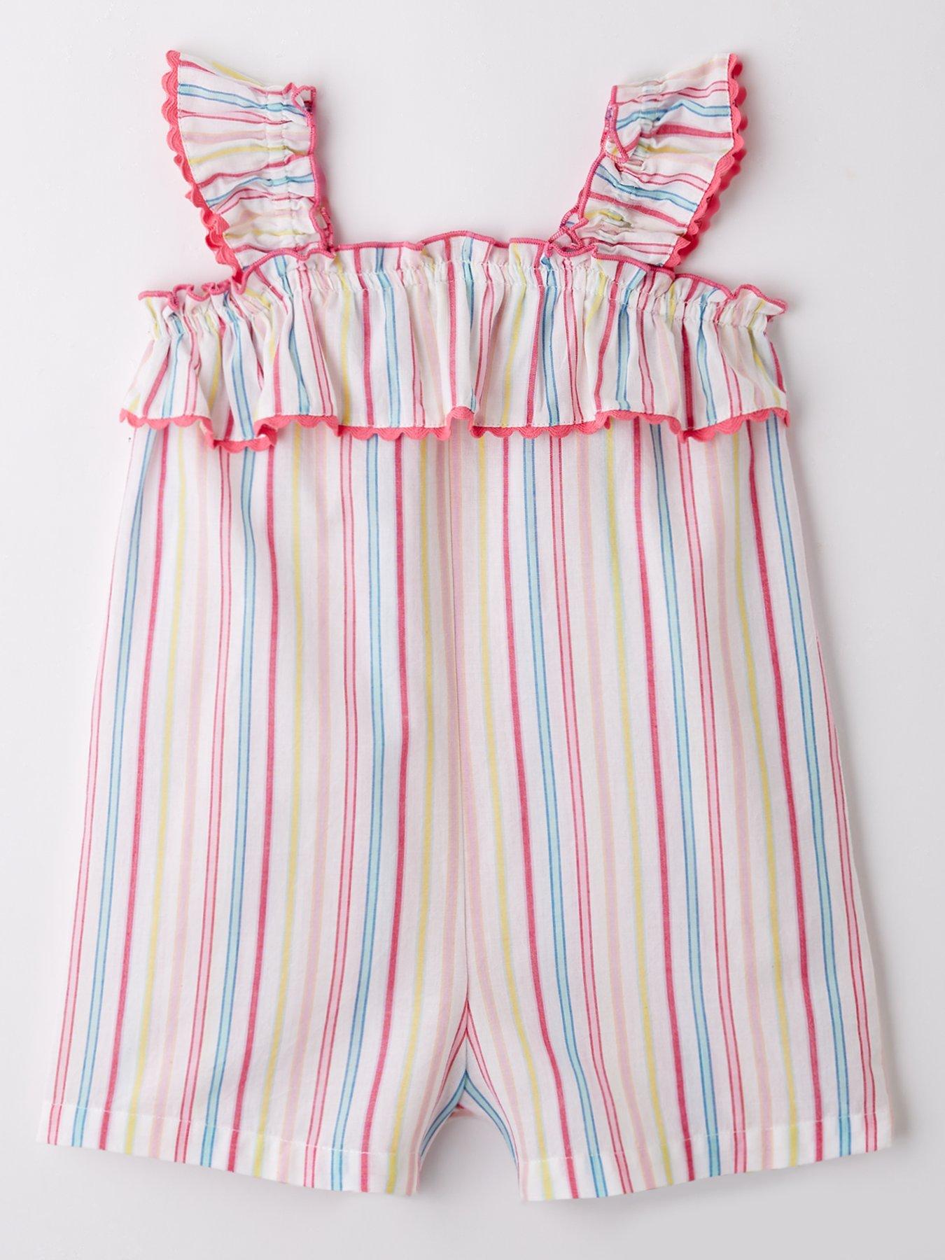 undefined Girls Stripe Playsuit - Multi