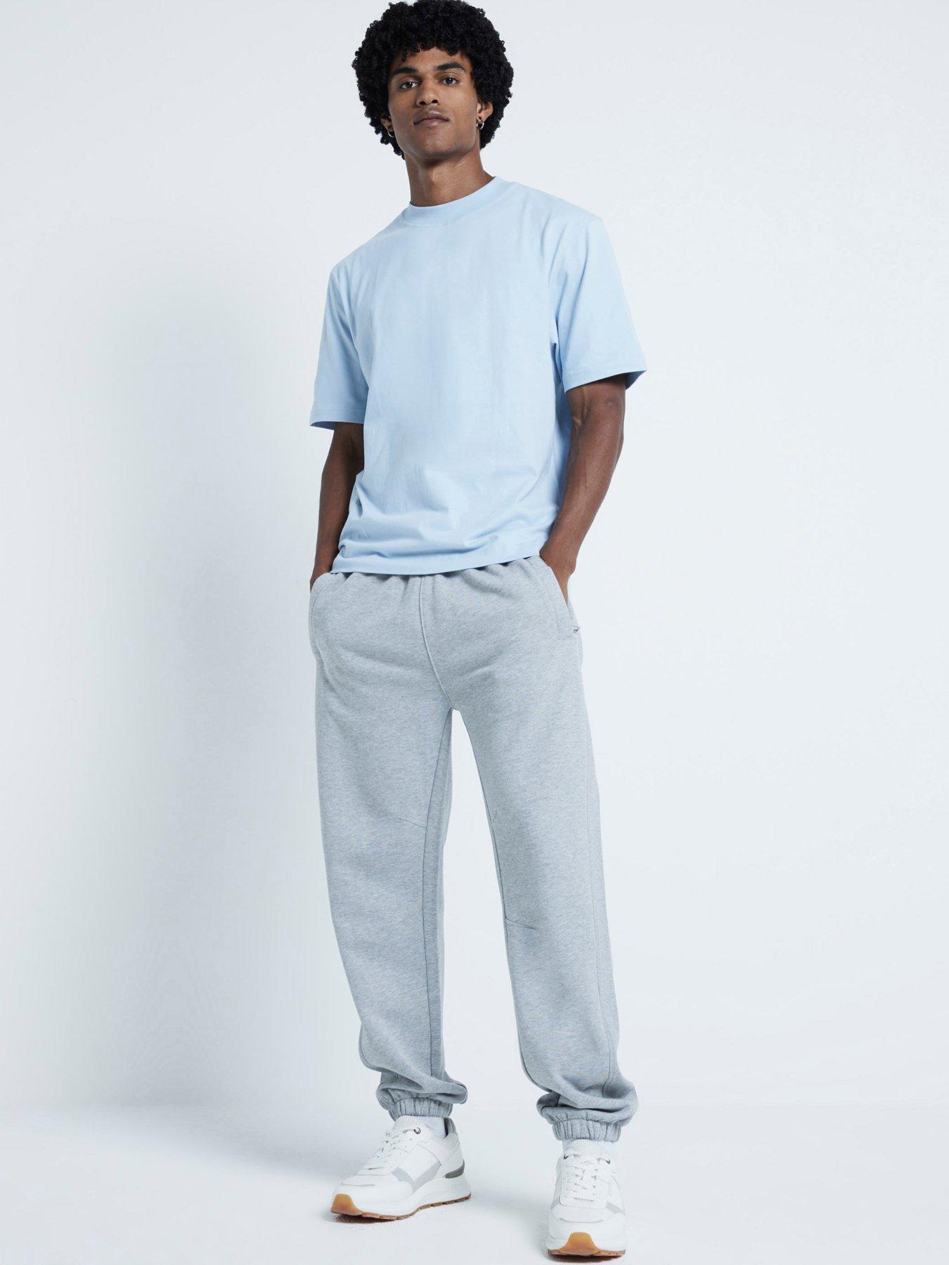 Image 3 of 6 of River Island Short Sleeve RI Studio Regular Fit T-Shirt - Light Blue