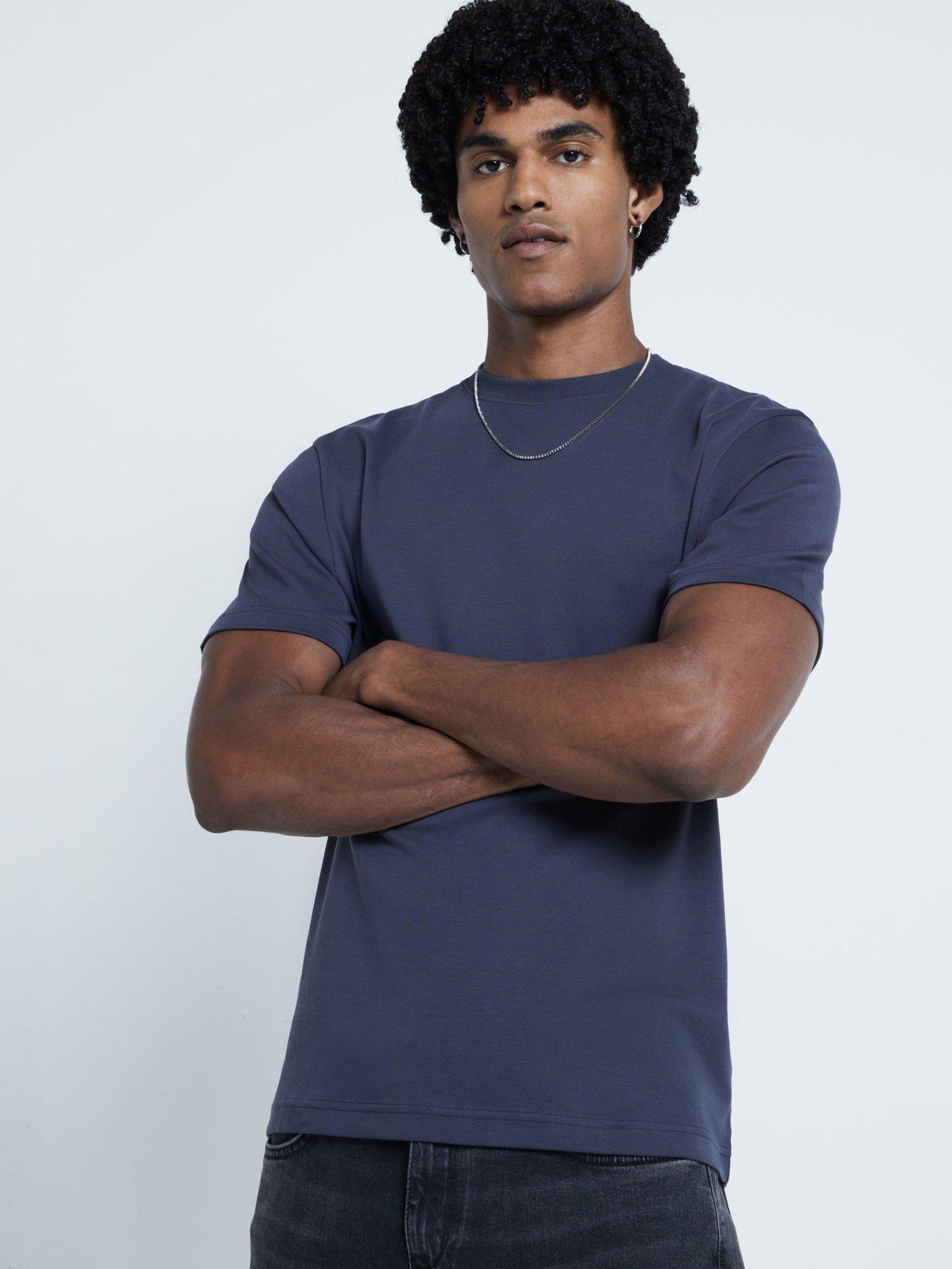 undefined Short Sleeve RI Studio Slim T-Shirt - Dark Grey