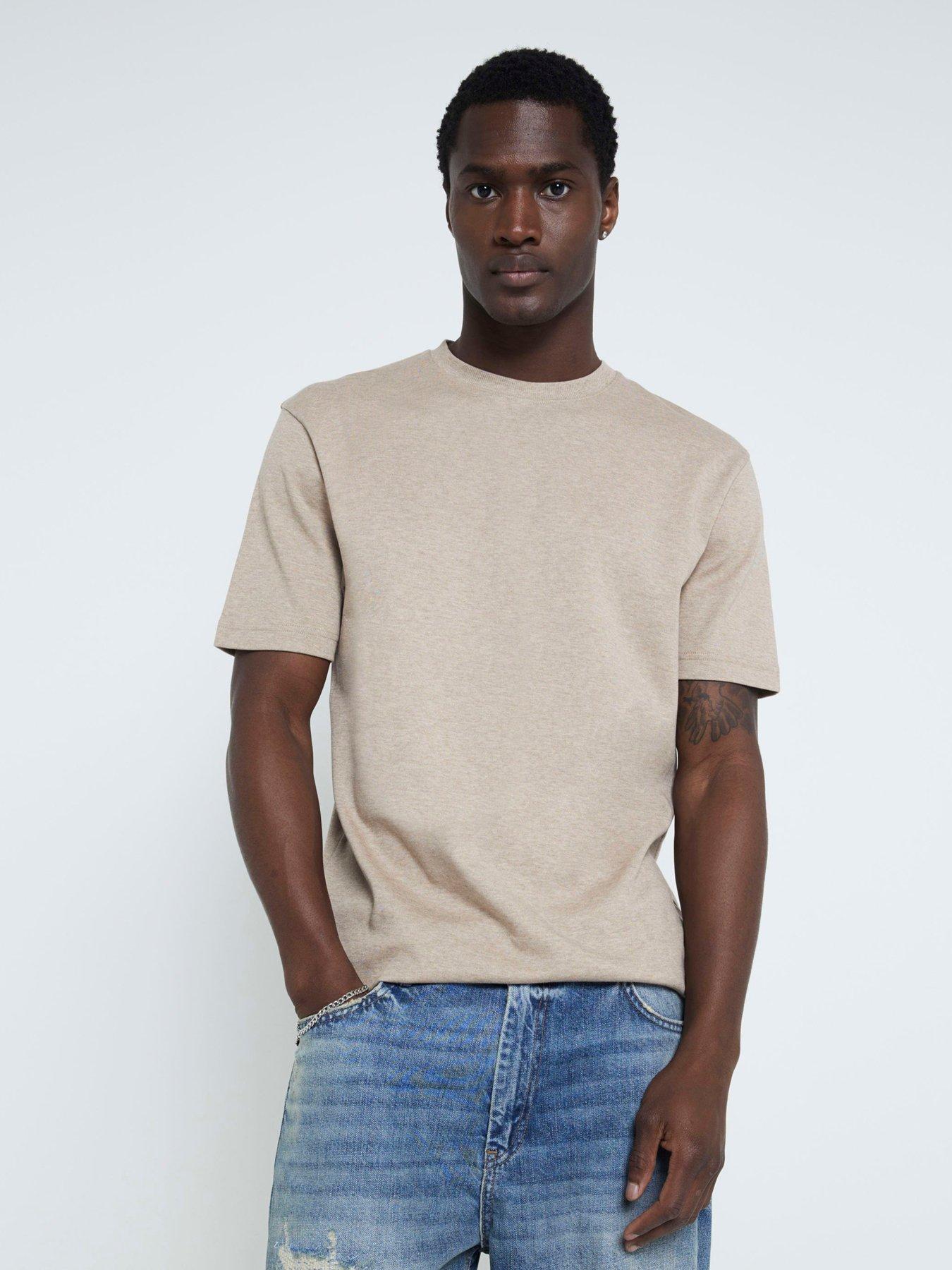 undefined Short Sleeve RI Studio Slim T-Shirt - Cream