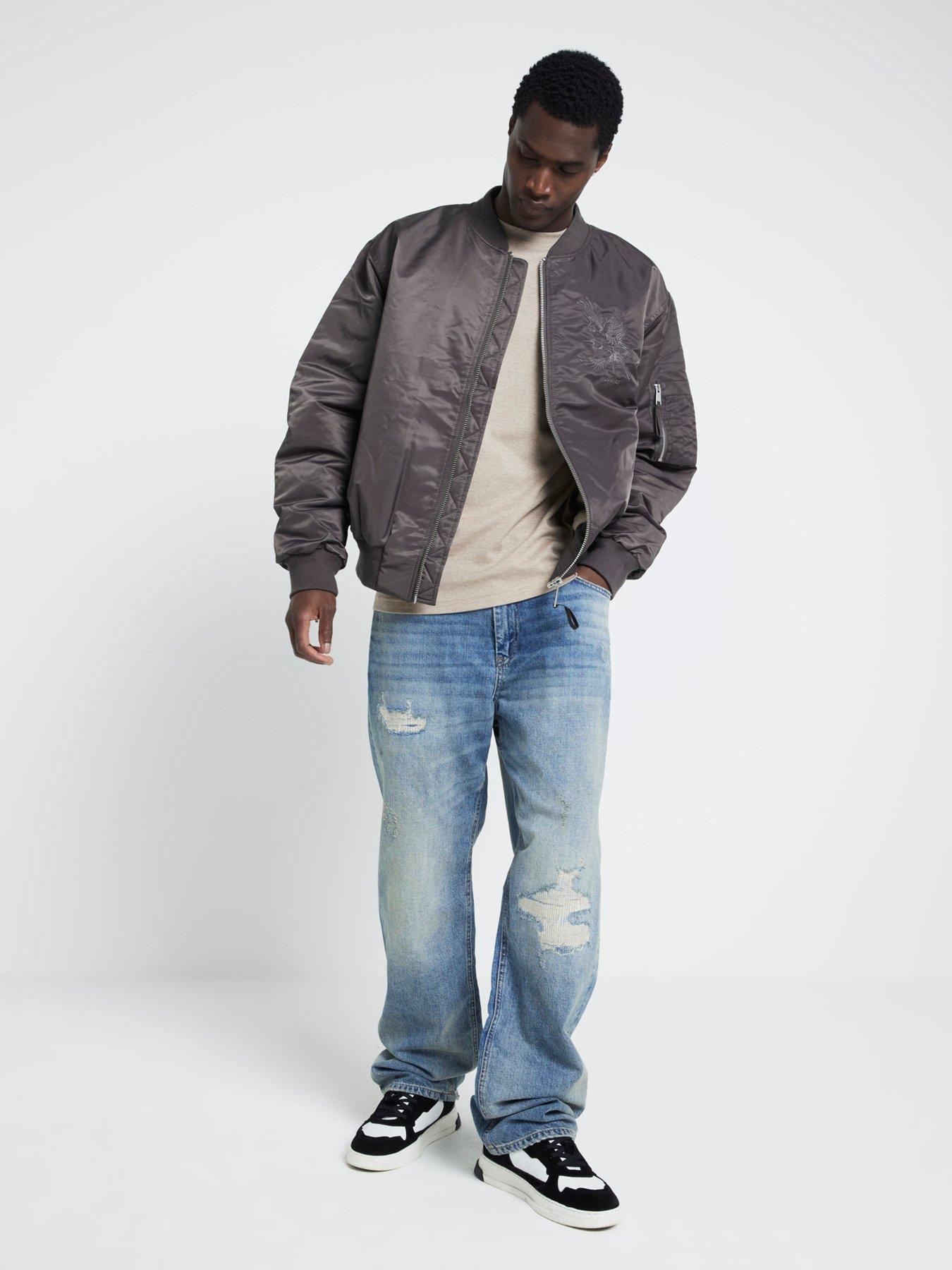 Image 3 of 6 of River Island Short Sleeve RI Studio Slim T-Shirt - Cream