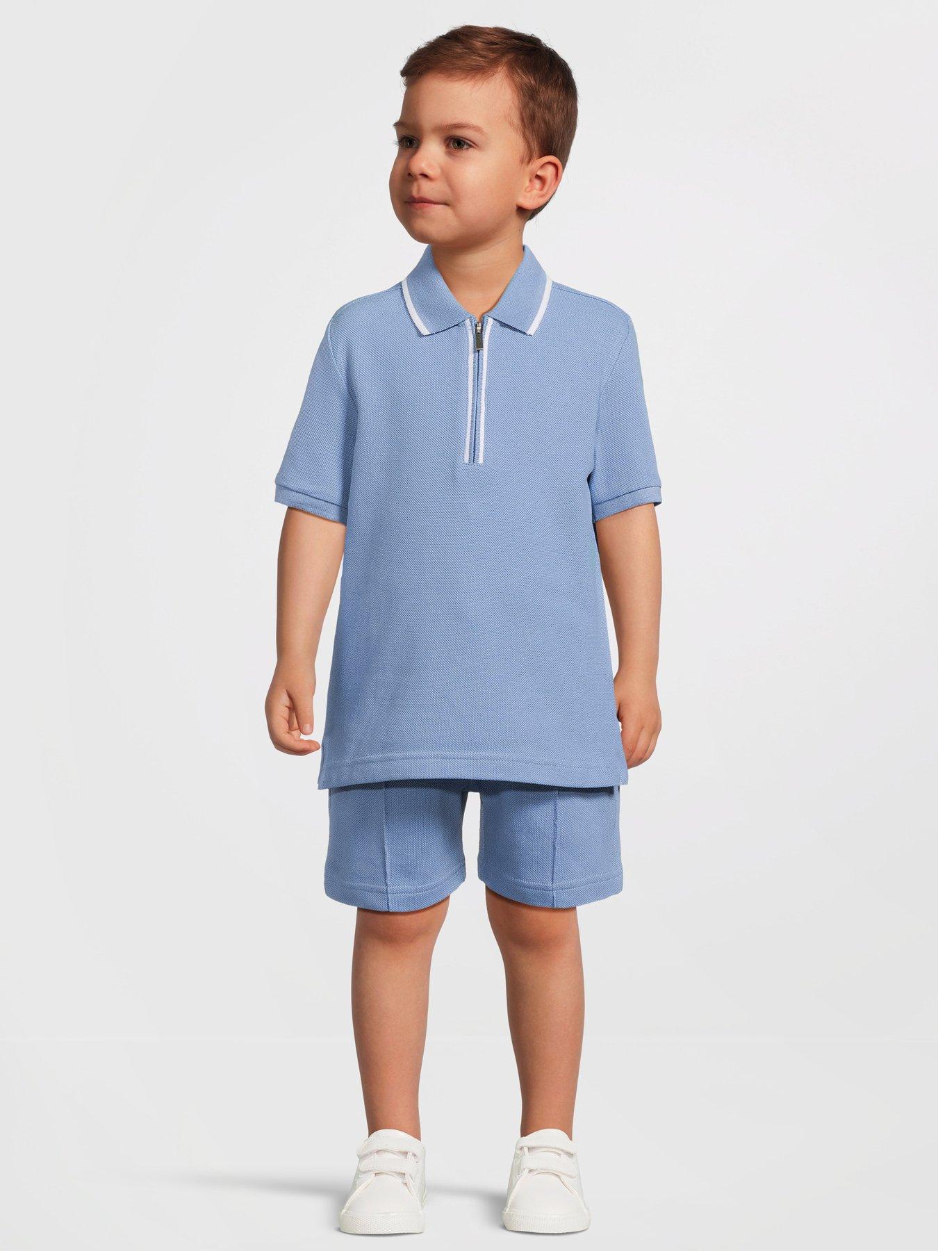 undefined Boys Pique Polo And Short Set - Blue
