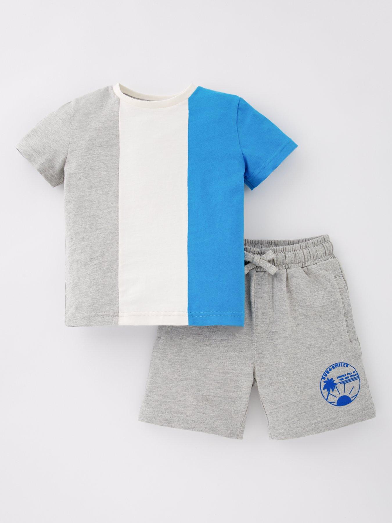 Mini V by Very Boys Short Sleeve Cut And Sew T-Shirt And Short Set - Multi