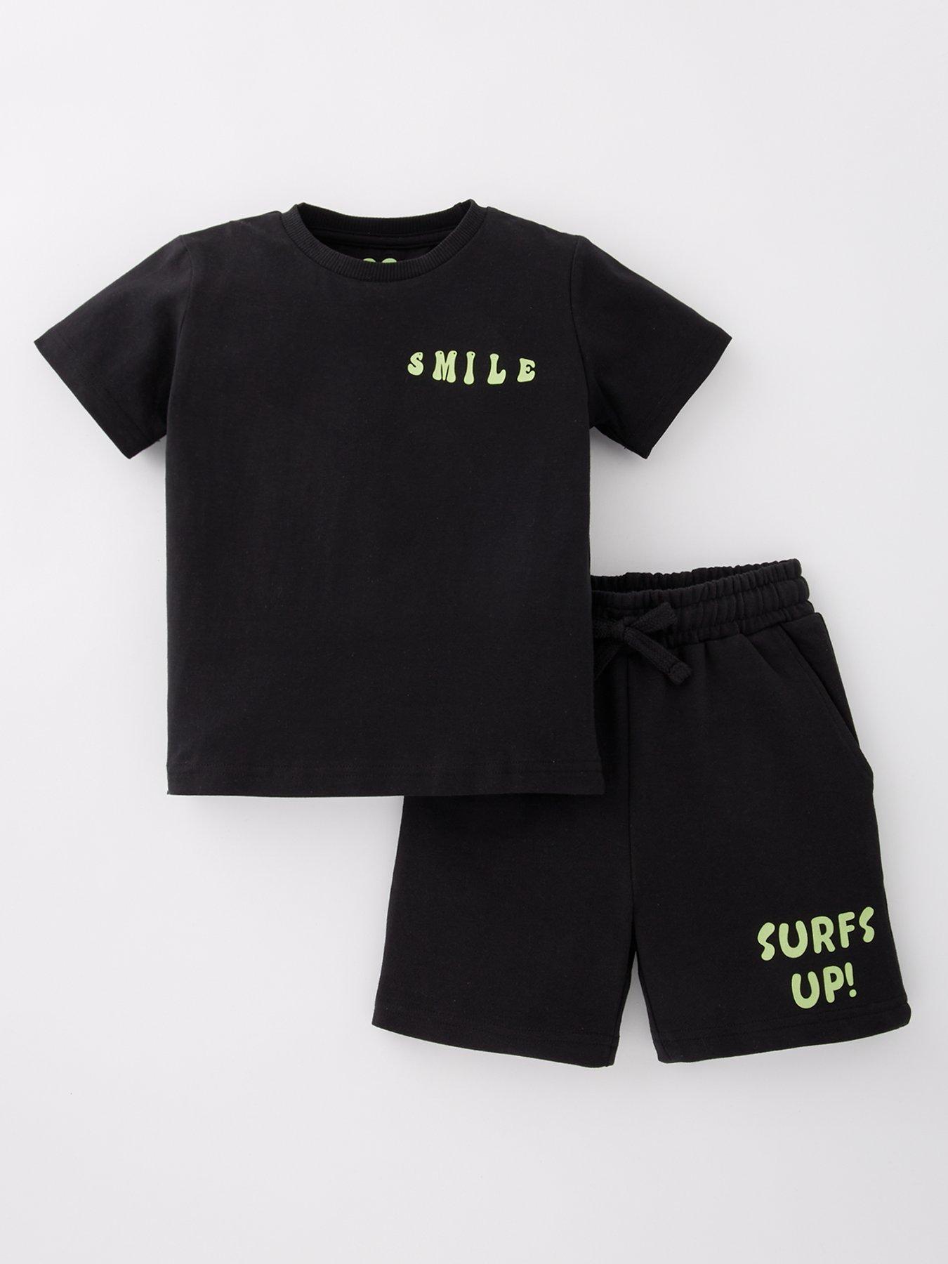 undefined Boys Surf Back Print T-Shirt And Short Set - Multi