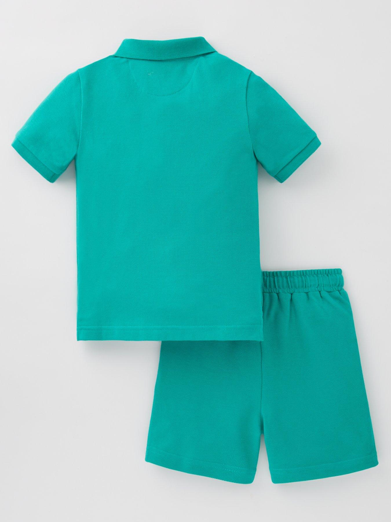Image 2 of 4 of Mini V by Very Boys Pique Polo And Short Set - Green