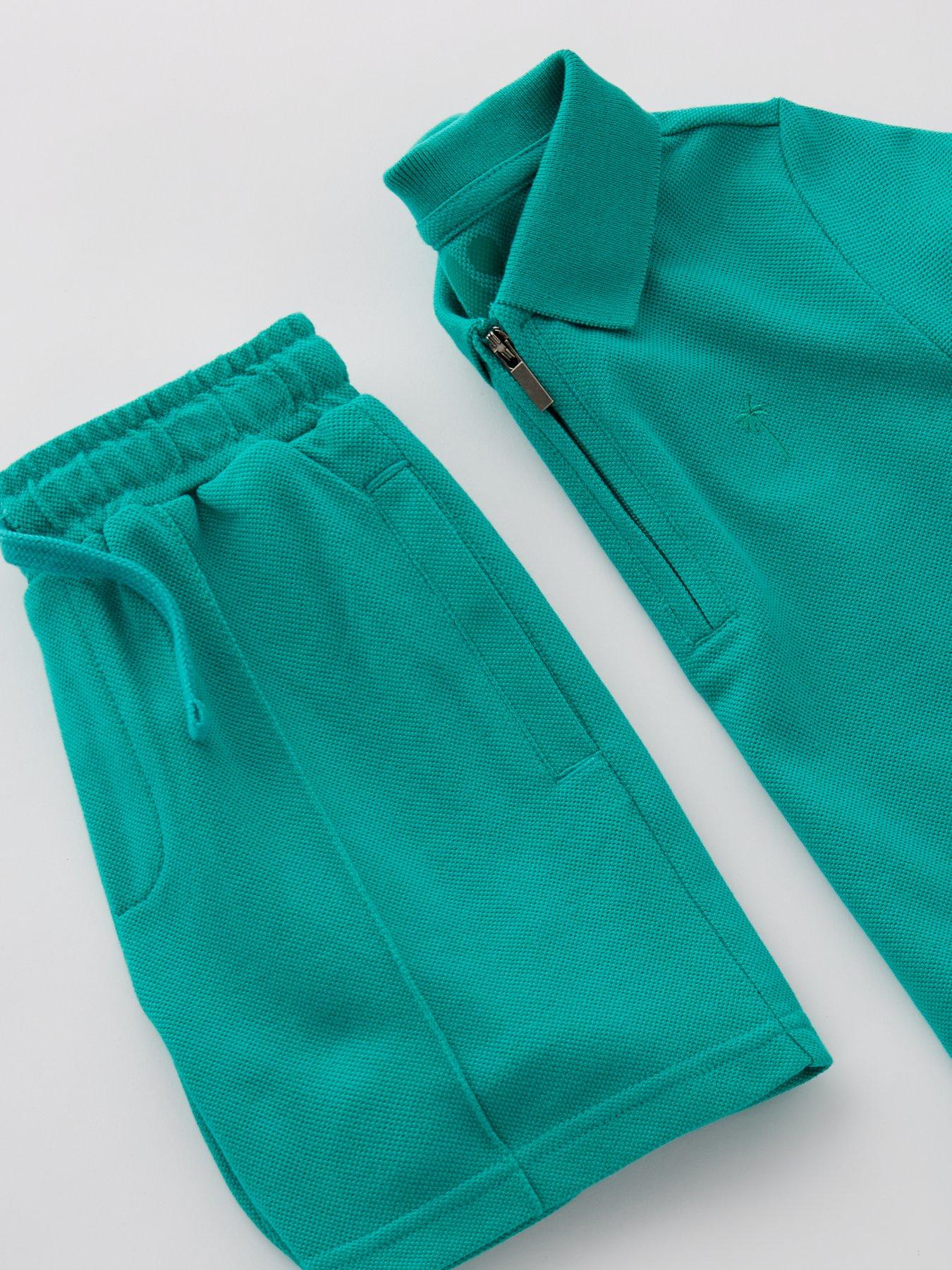 Image 3 of 4 of Mini V by Very Boys Pique Polo And Short Set - Green