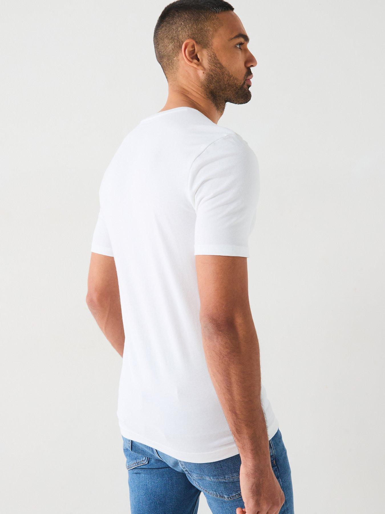 Image 3 of 5 of River Island 3 Pack Muscle Fit T-Shirt - White