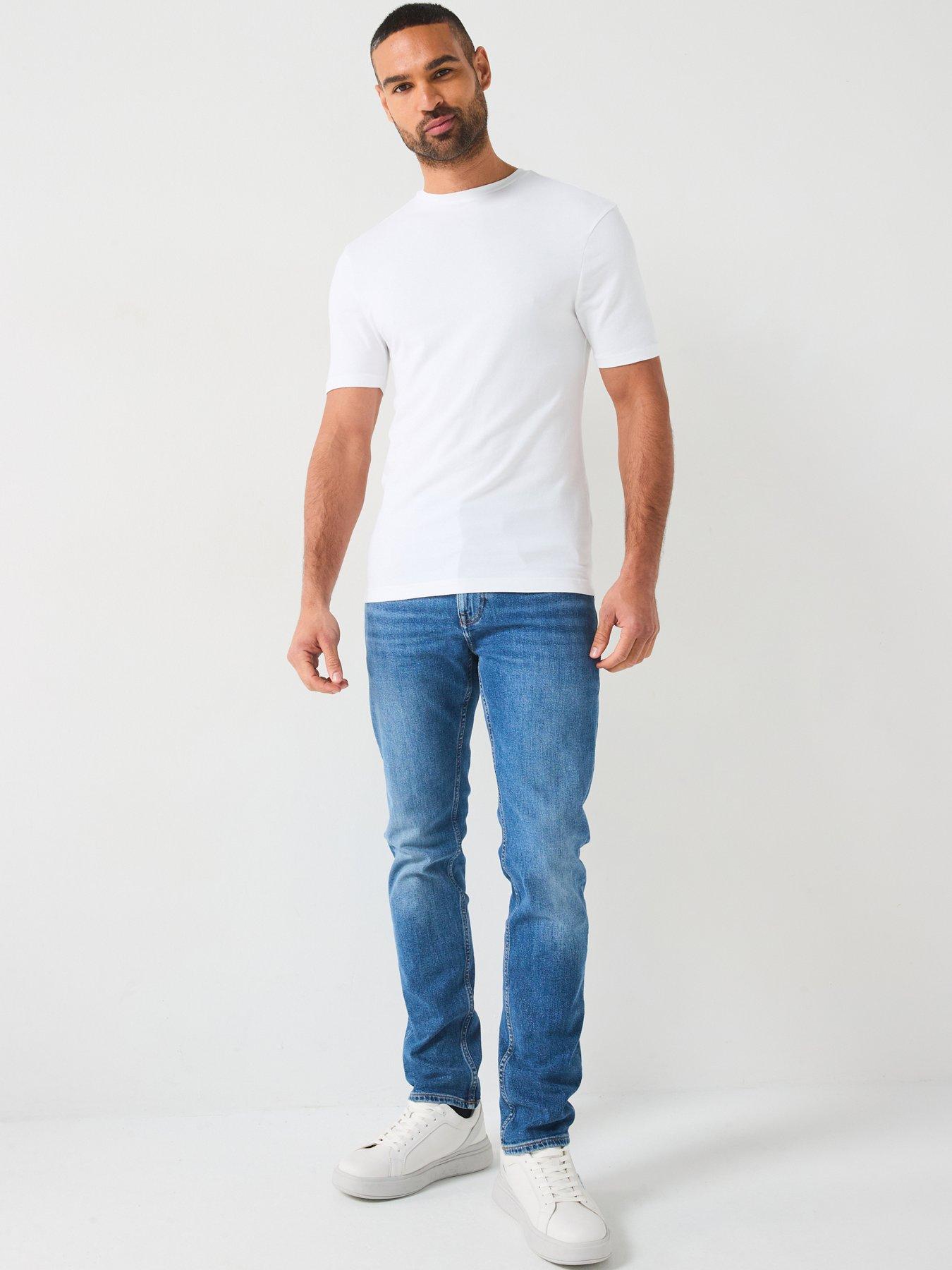 Image 4 of 5 of River Island 3 Pack Muscle Fit T-Shirt - White