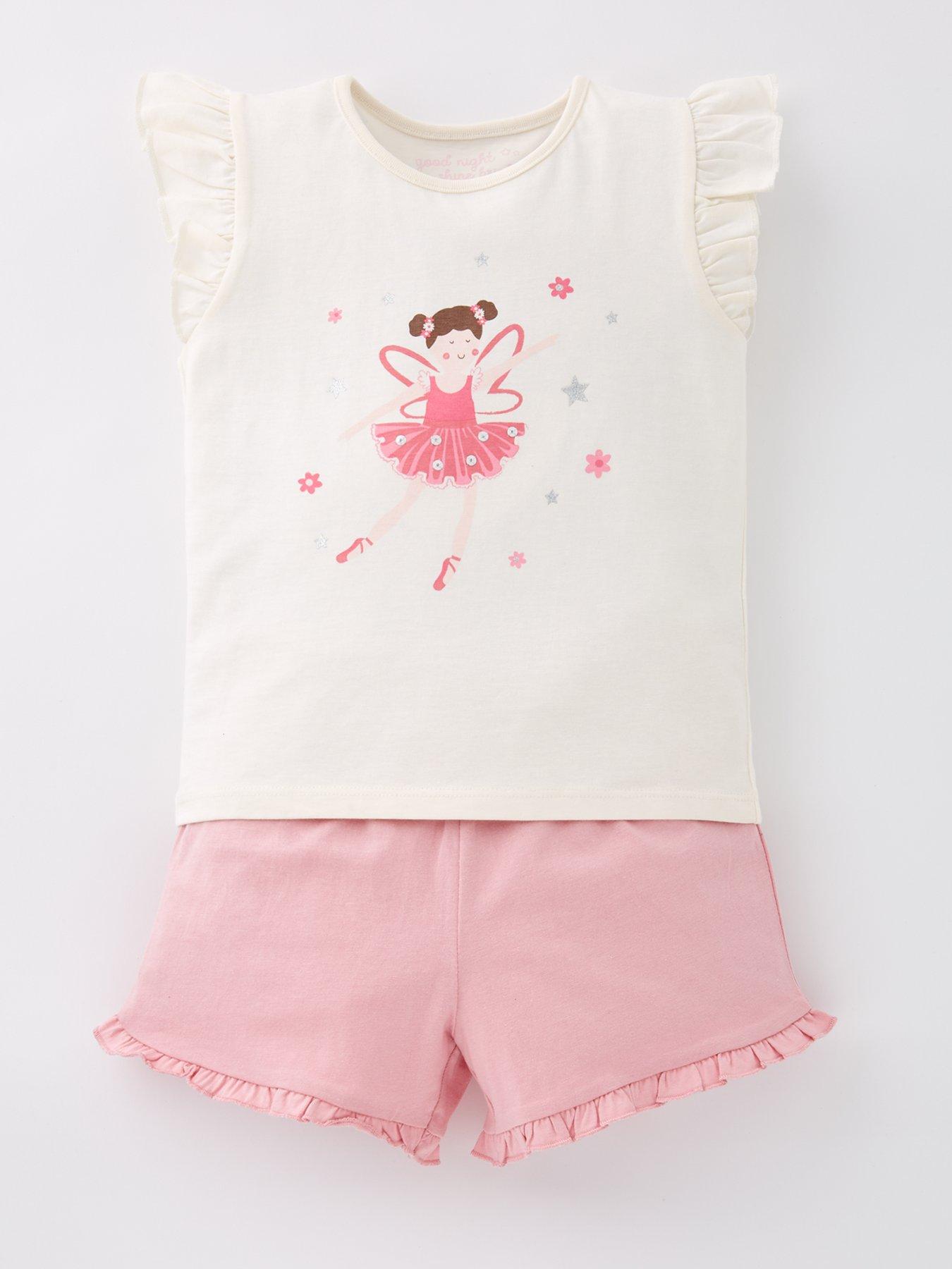 Image 2 of 5 of Mini V by Very Girls 2 Pack Ballerina Shorts Pyjama Set - Multi