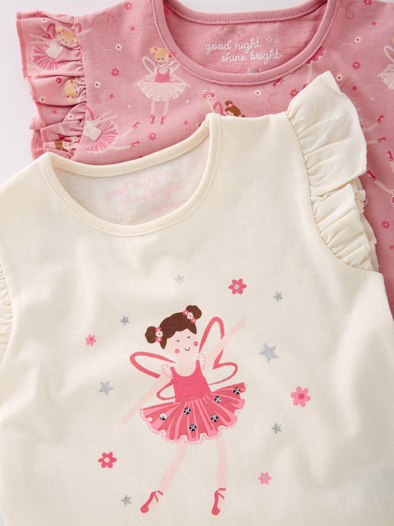 Image 4 of 5 of Mini V by Very Girls 2 Pack Ballerina Shorts Pyjama Set - Multi