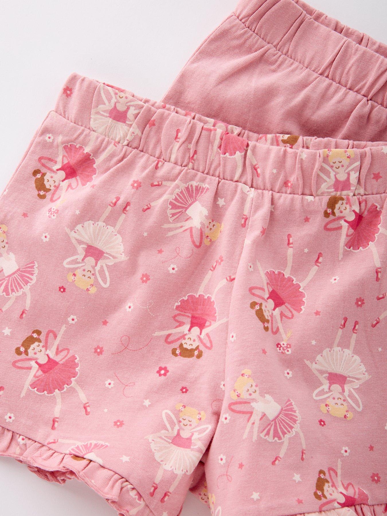 Image 5 of 5 of Mini V by Very Girls 2 Pack Ballerina Shorts Pyjama Set - Multi