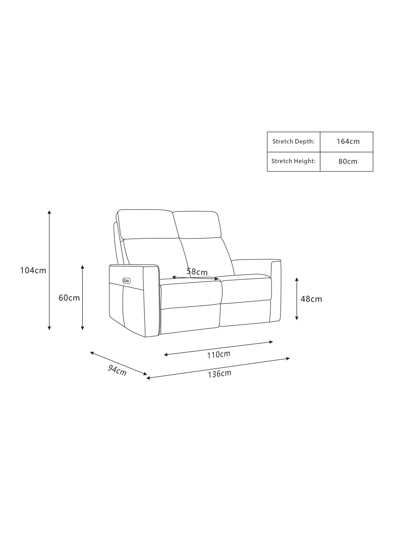 Image 6 of 6 of Very Home Luna Leather 2 Seater Manual Reclining Sofa