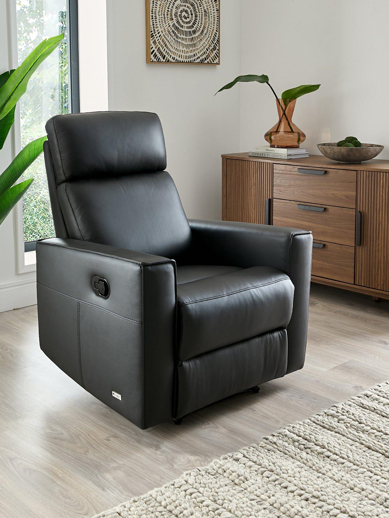 undefined Luna Leather Manual Reclining Chair