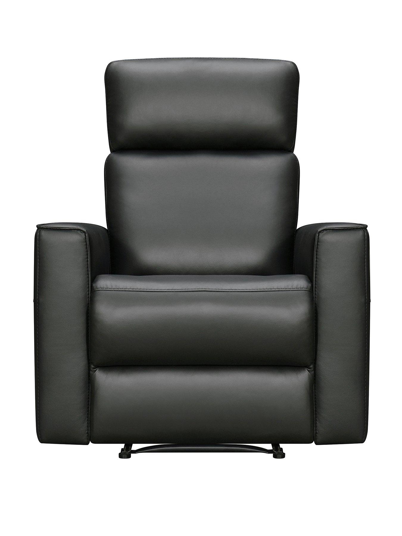 Product photograph of Very Home Luna Leather Manual Reclining Chair from very.co.uk