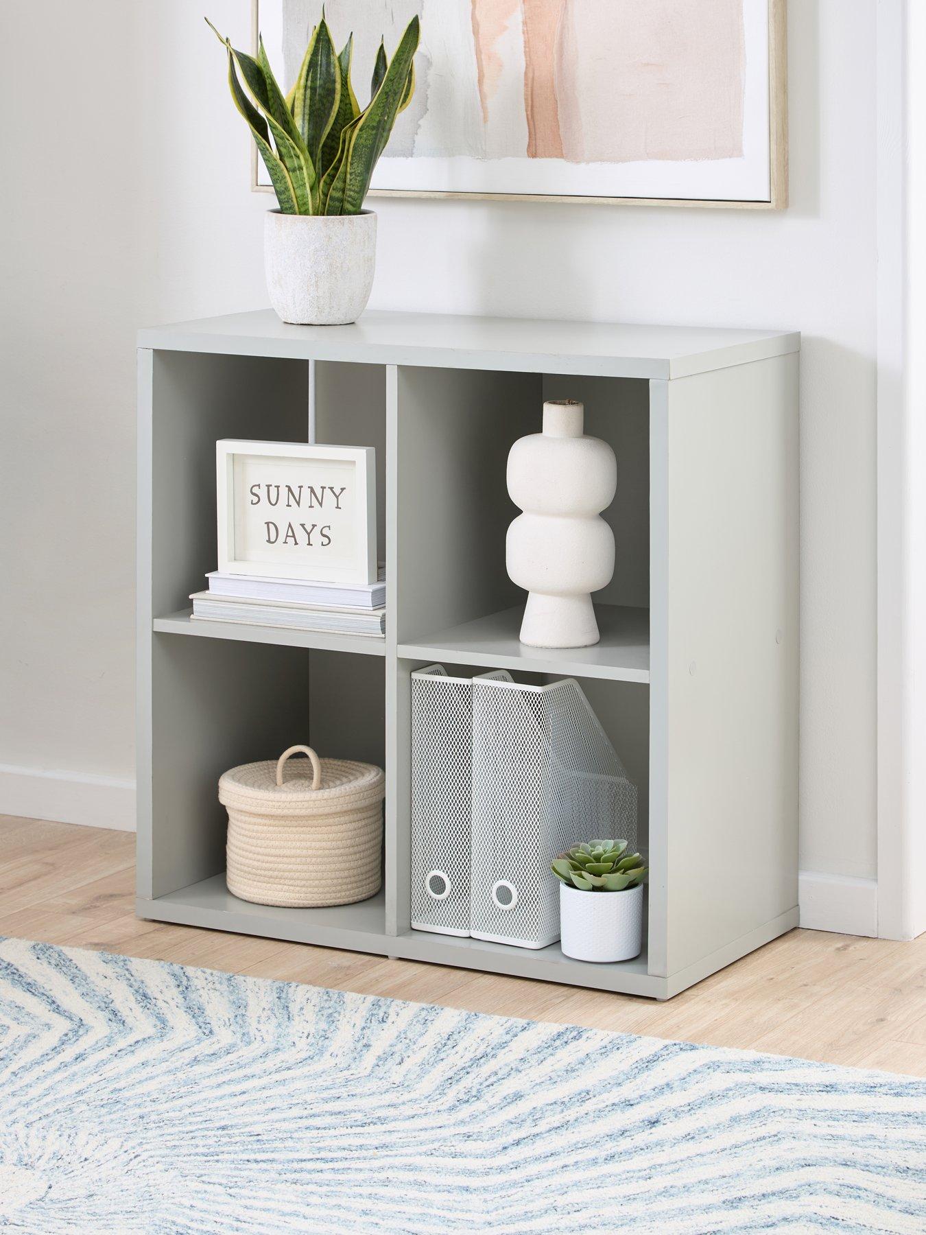 Very Home Metro 4 Square Shelf Unit - Grey - FSC® Certified