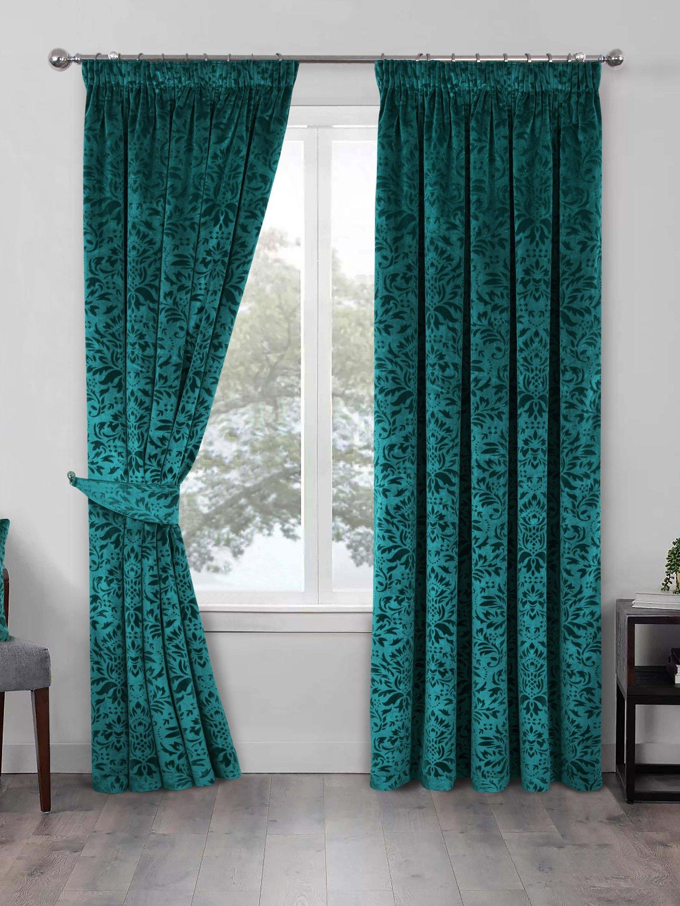 undefined Taylor Velour Thermal Interlined Pencil Pleat Curtains