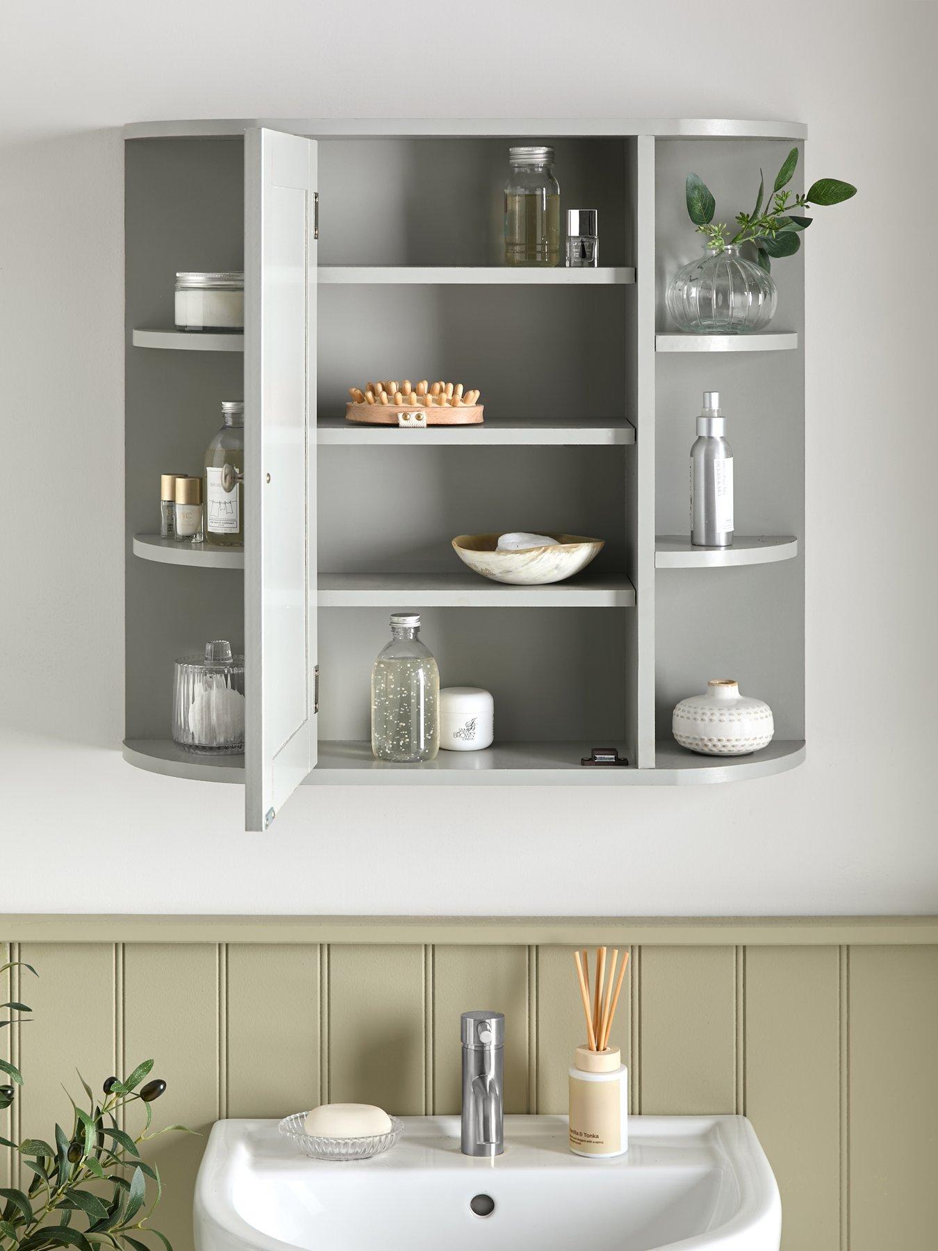 Image 2 of 7 of The Very Collection Avalon Mirrored Bathroom Wall&nbsp;Cabinet - Grey - FSC&reg; Certified