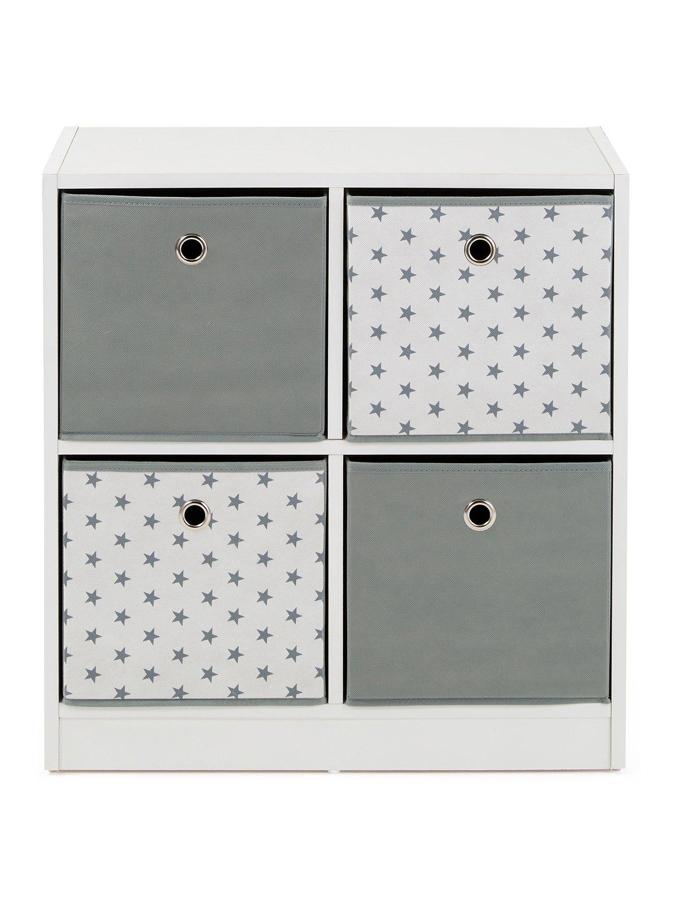 Image 2 of 6 of Very Home 4 Cube Storage Unit with Boxes - Grey/Stars&nbsp;- FSC&reg; Certified