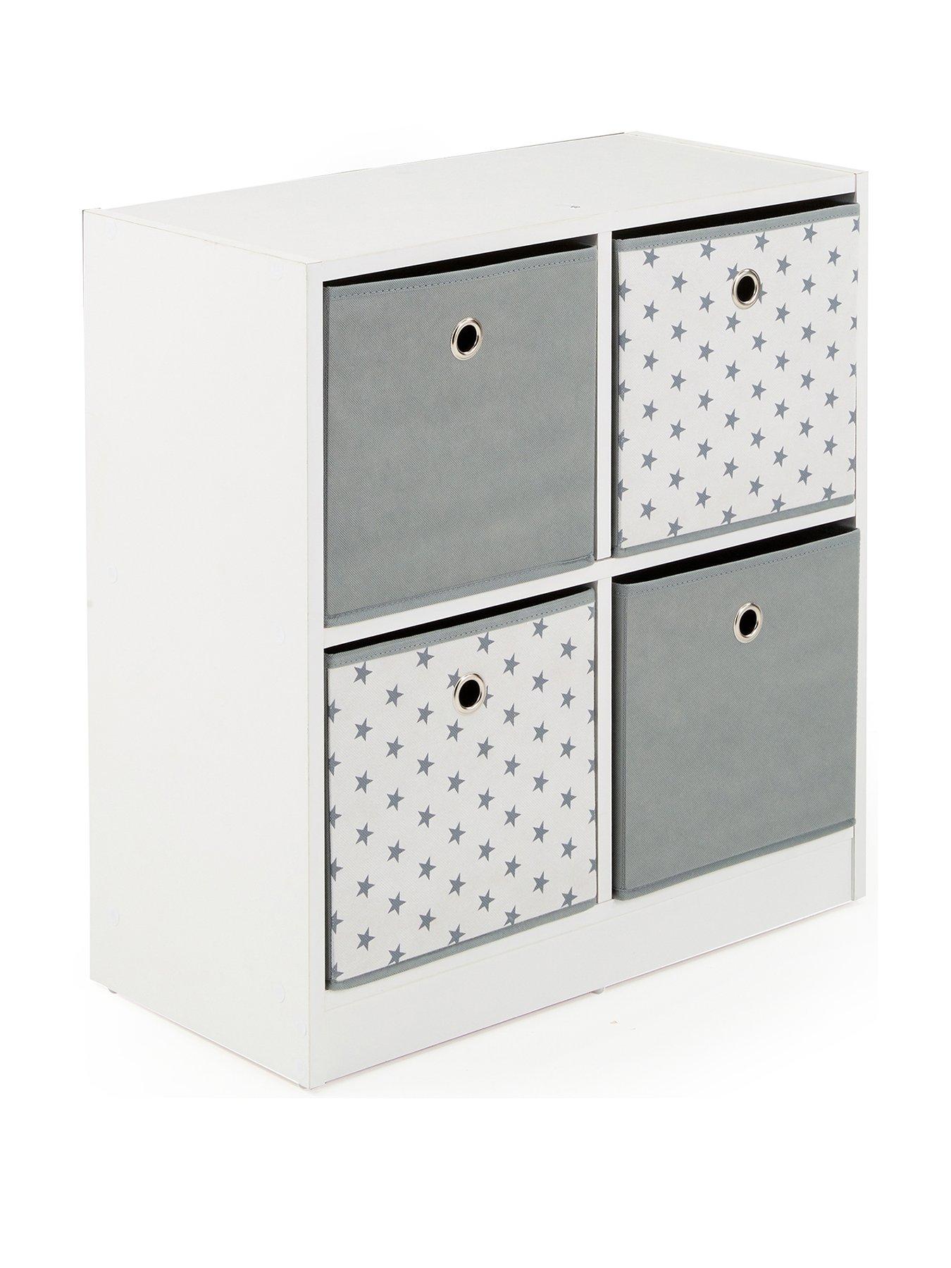 Image 3 of 6 of Very Home 4 Cube Storage Unit with Boxes - Grey/Stars&nbsp;- FSC&reg; Certified