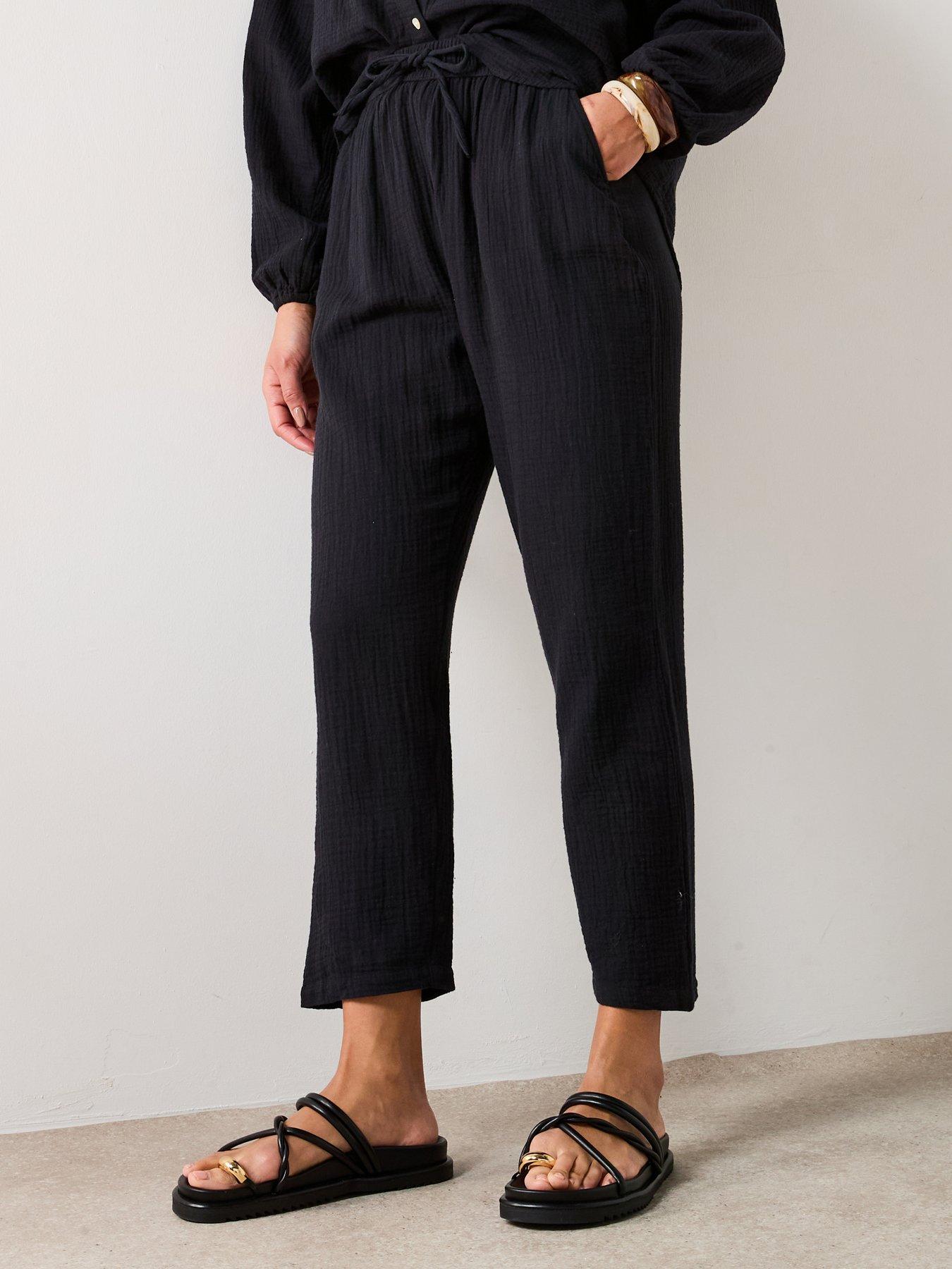 Image 1 of 6 of V by Very Crinkle Joggers - Black&nbsp;