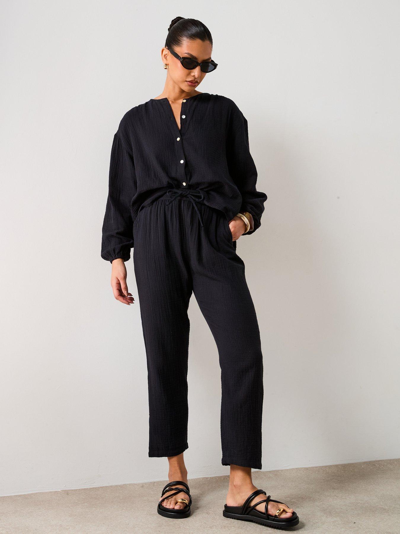 Image 6 of 6 of V by Very Crinkle Joggers - Black&nbsp;