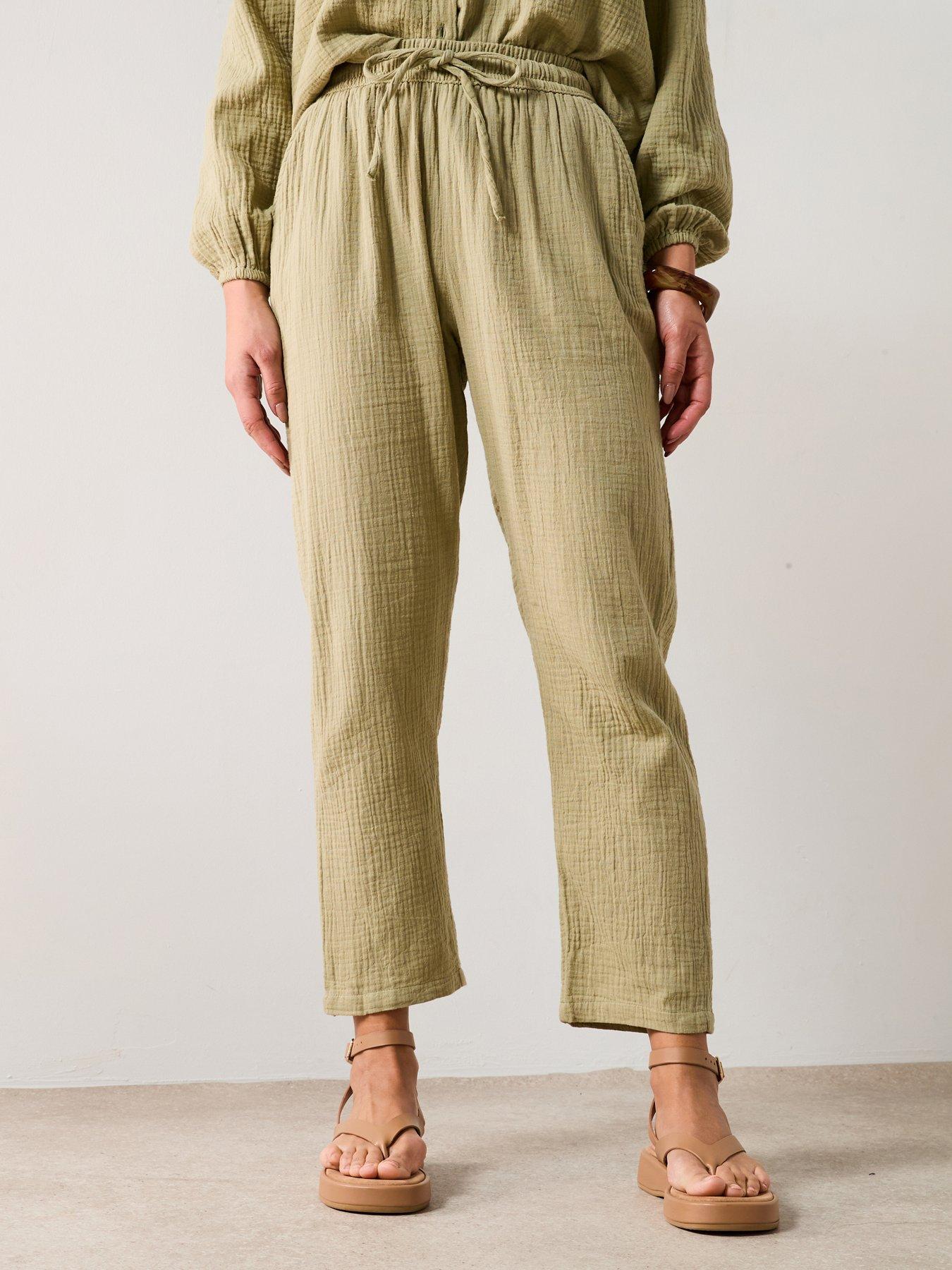 undefined Crinkle Joggers - Green