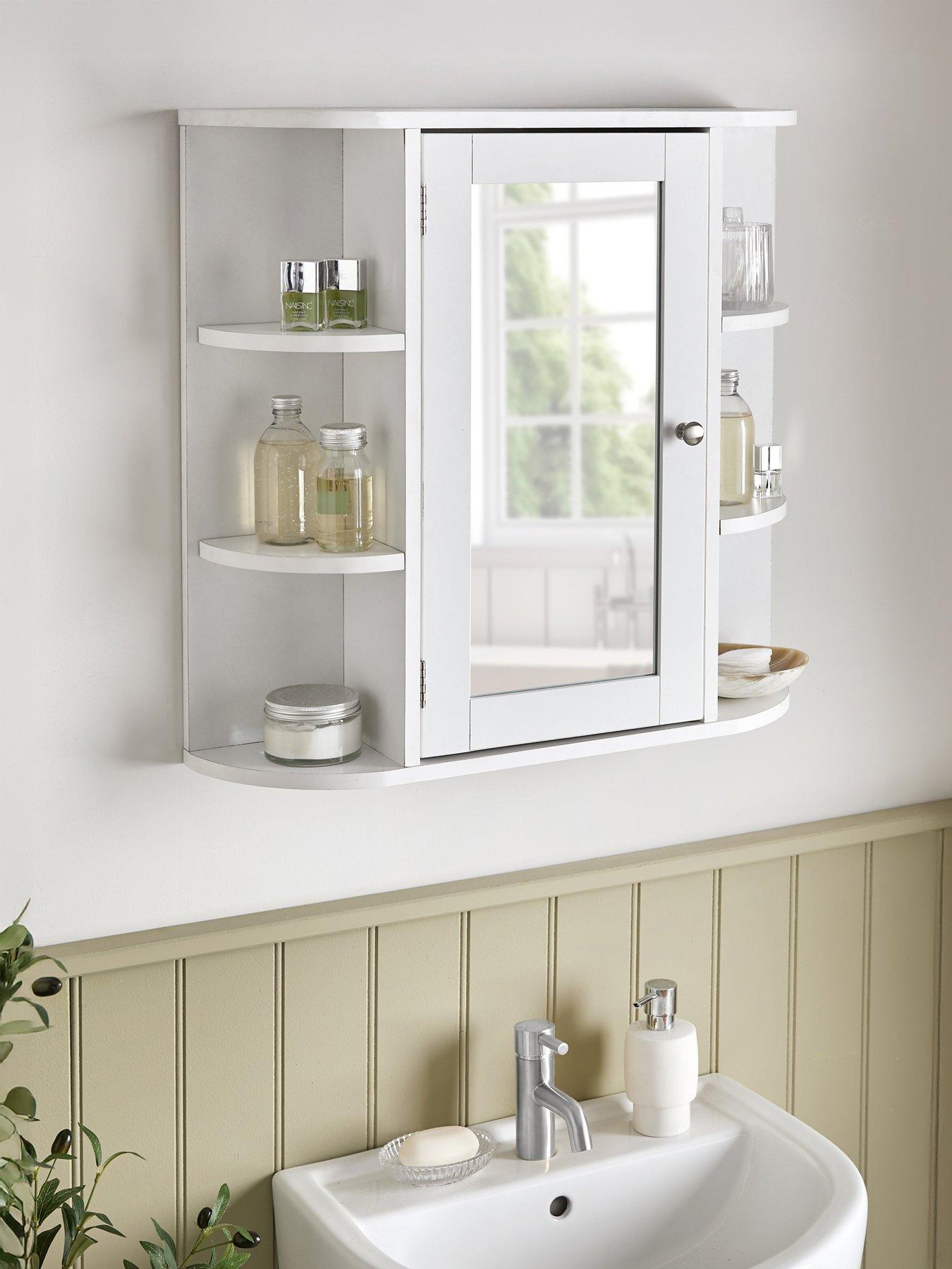 Very Home Avalon Mirrored Bathroom Wall Cabinet - White - FSC® Certified