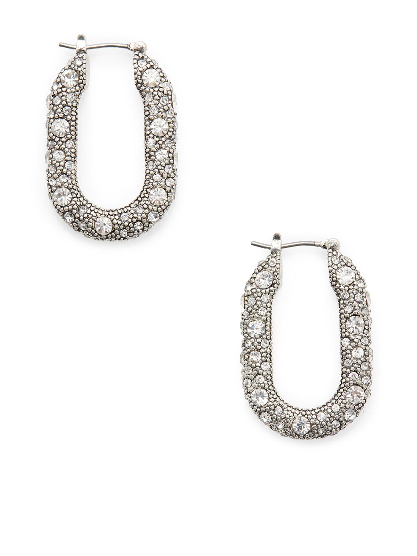 Product photograph of Allsaints Statement Crystal Earring from very.co.uk