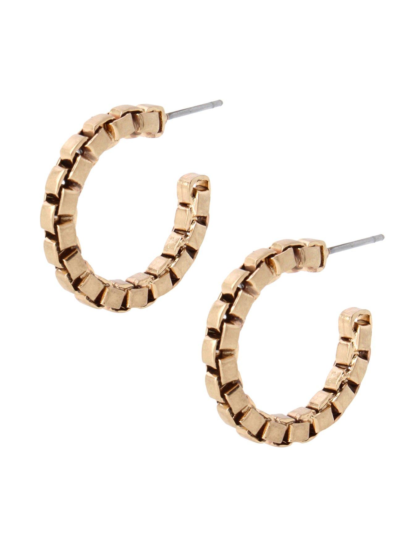 undefined Boxed Chain Small Hoop Earring