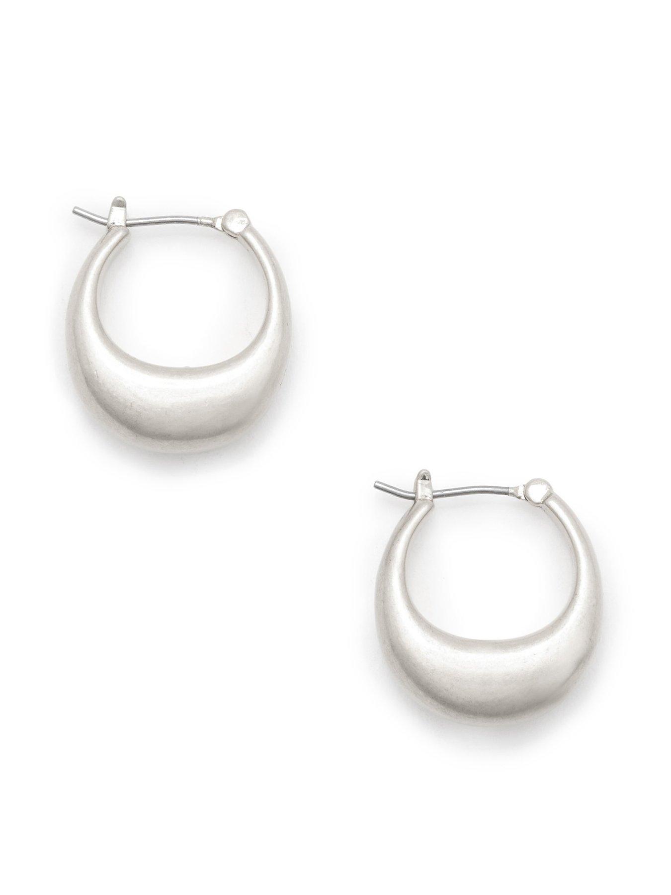 Product photograph of Allsaints Metal Hoop Tube Earrings from very.co.uk