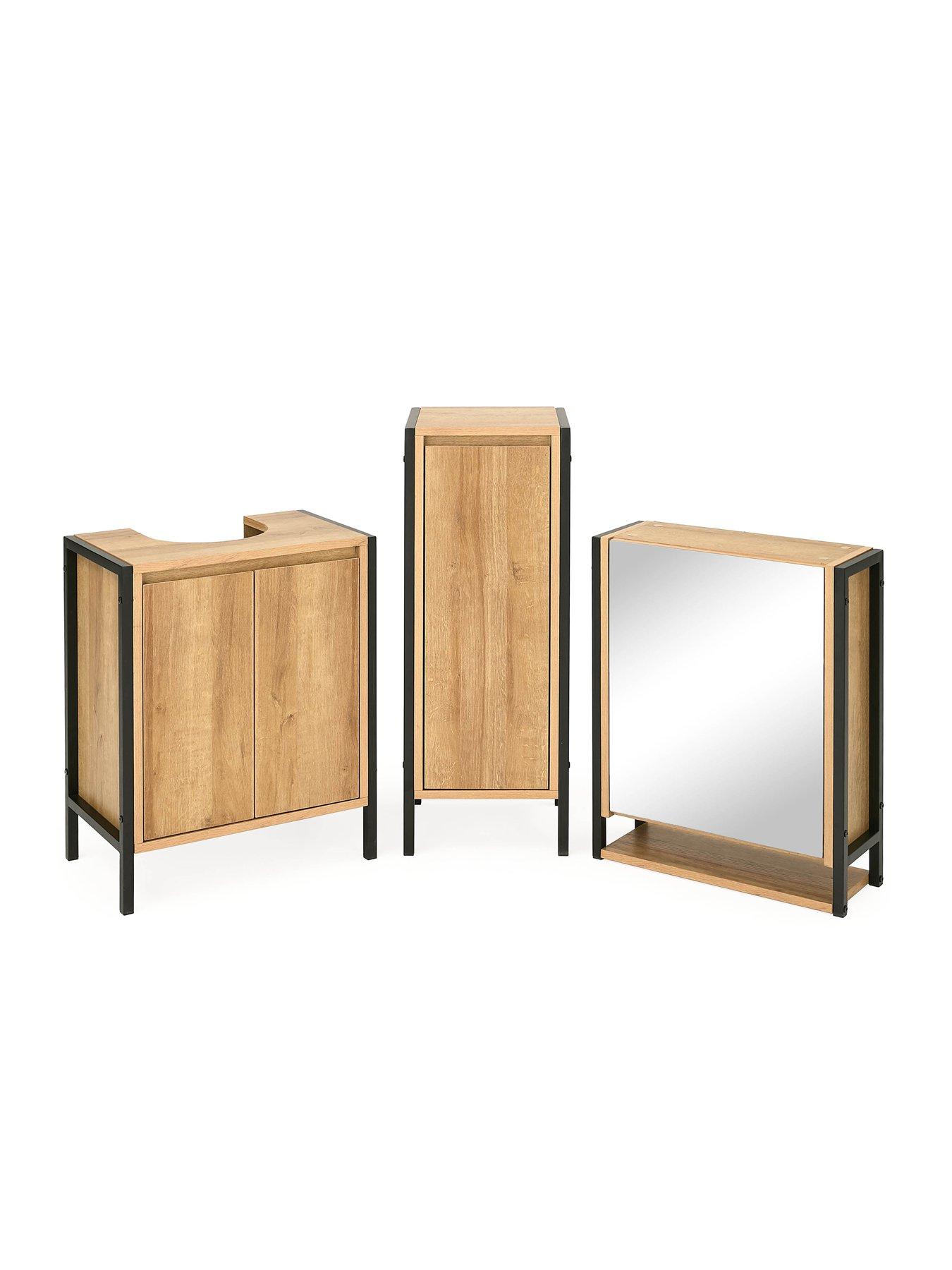 Image 7 of 7 of The Very Collection Larson Mirrored Bathroom Wall&nbsp;Cabinet - Dark Oak - FSC&reg; Certified