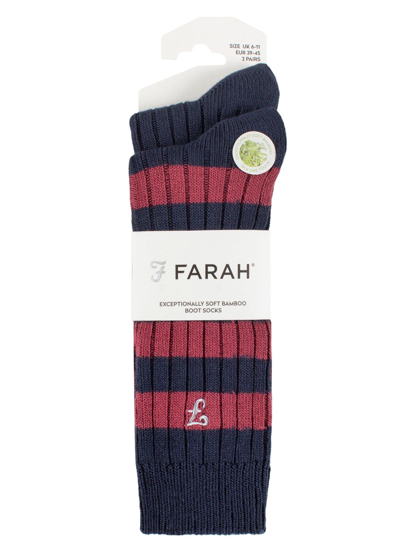 Image 2 of 2 of Farah 2 Pack Bamboo Boot Socks - Multi