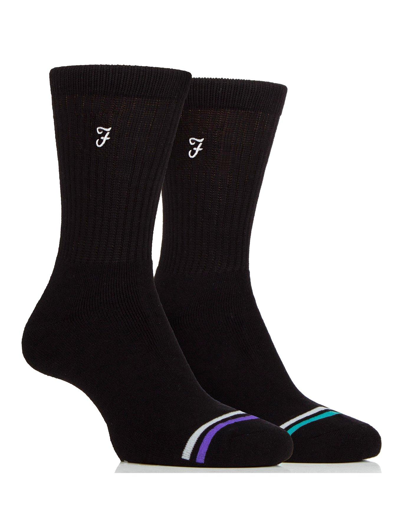 Image 1 of 2 of Farah 2 Pack Bamboo Leisure Socks - Black