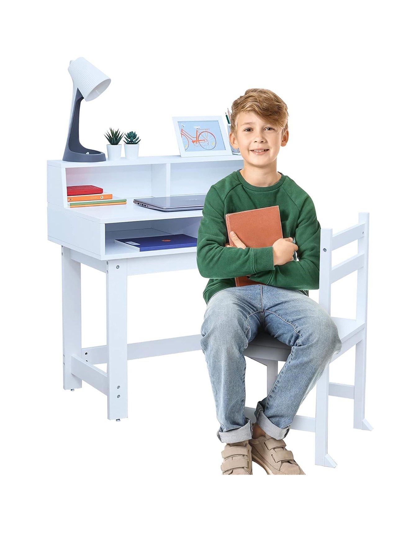 Image 3 of 6 of Teamson Kids Fantasy Fields Kids Wooden Desk & Chairs Set With Storage
