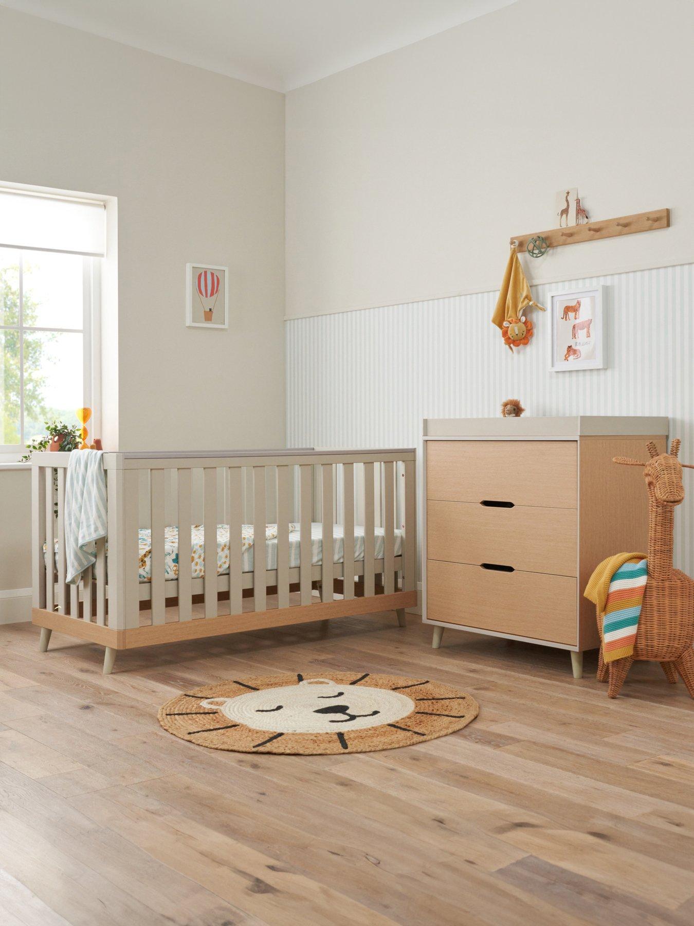 undefined Hygge 2pc Room Set - Light Oak/White Sand - inc Sprung Mattress