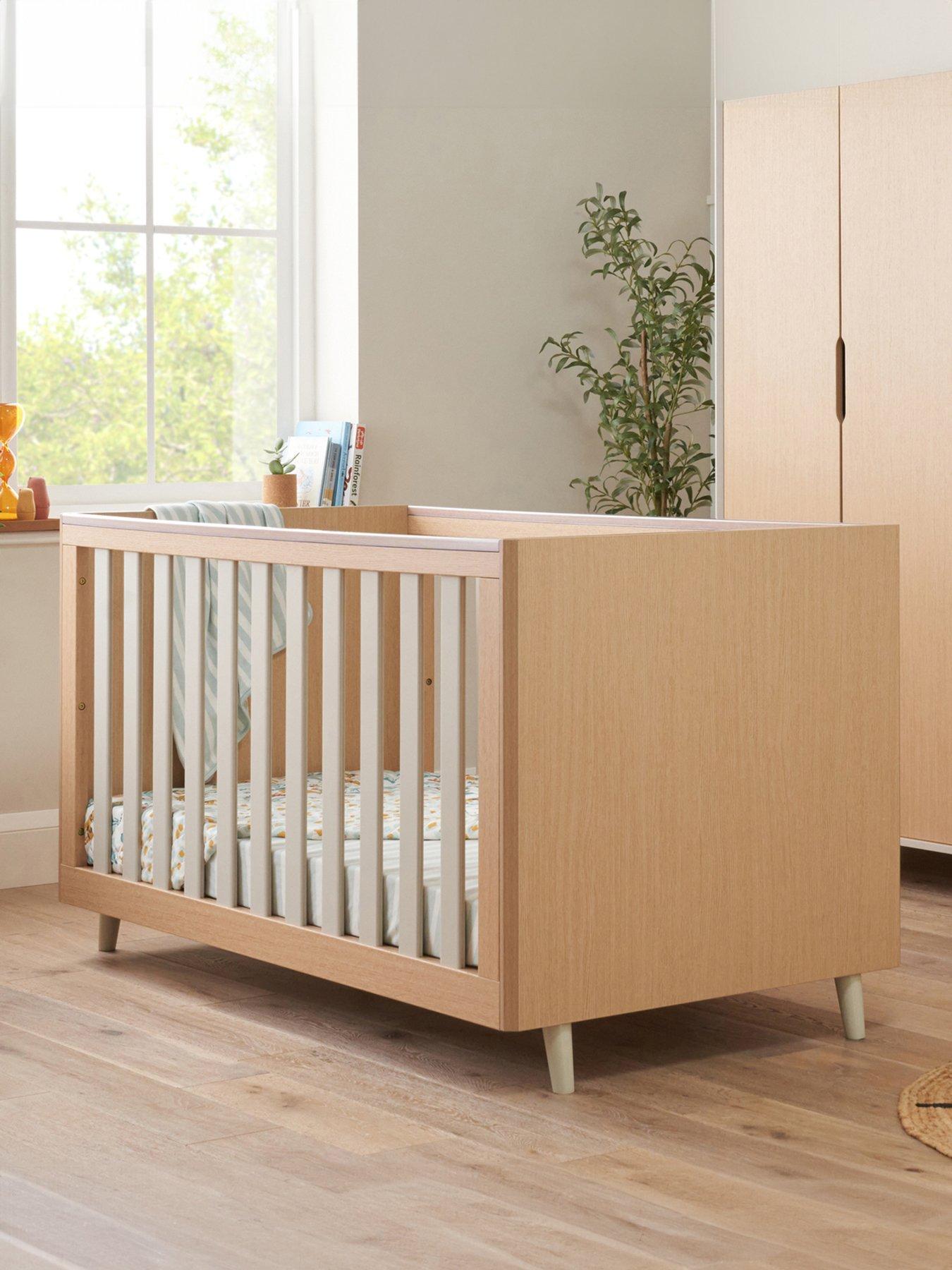 Product photograph of Tutti Bambini Fika Cot Bed - Light Oak White Sand from very.co.uk