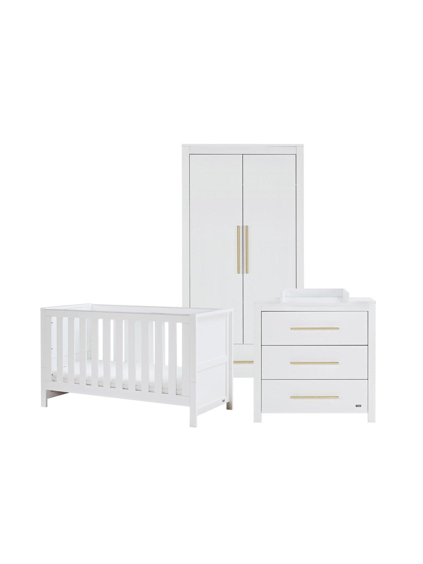 Product photograph of Tutti Bambini Tivoli 3 Piece Room Set - White - Inc Sprung Mattress from very.co.uk