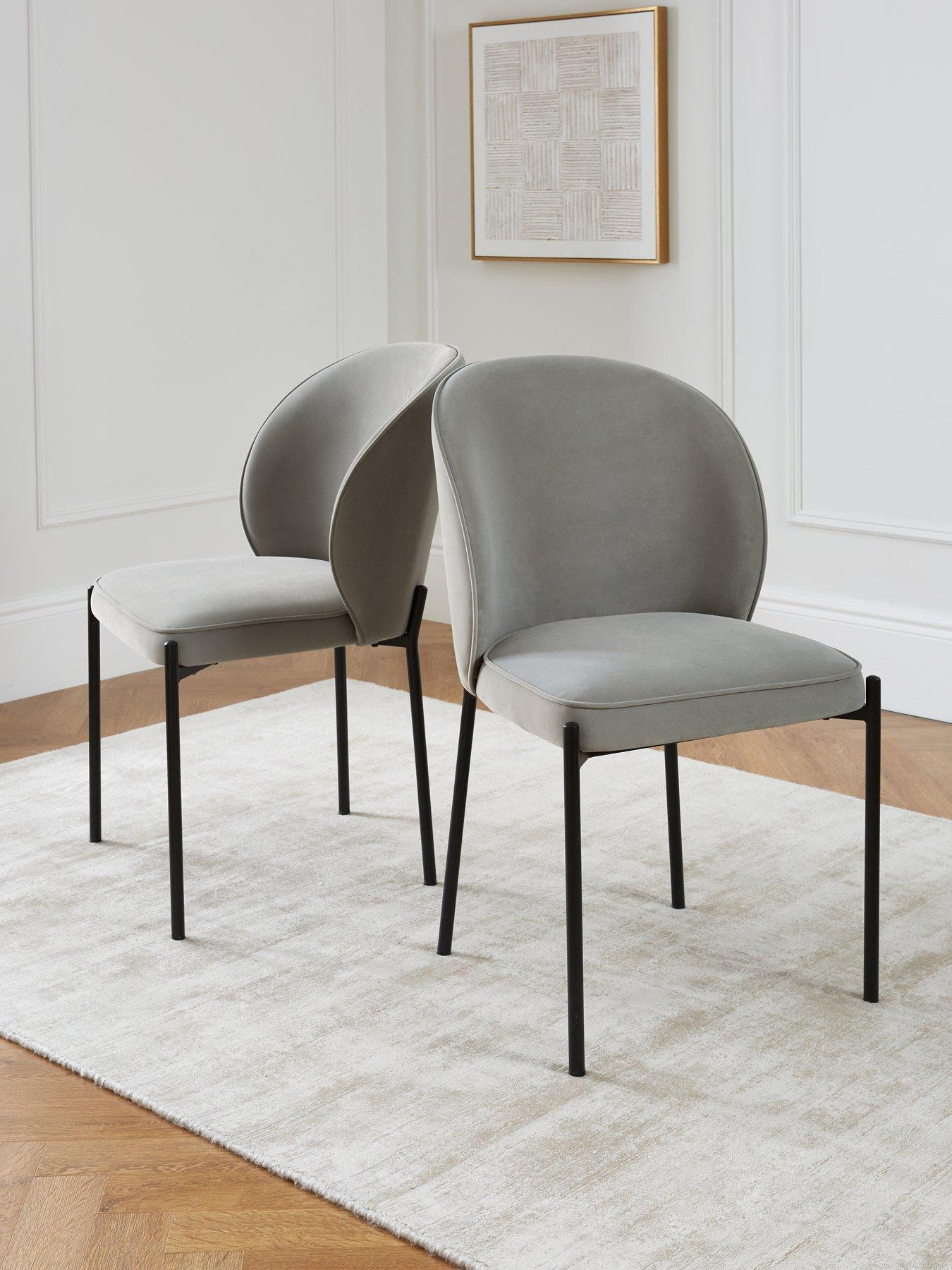 undefined Nordic Pair of 2 Fabric Dining Chairs
